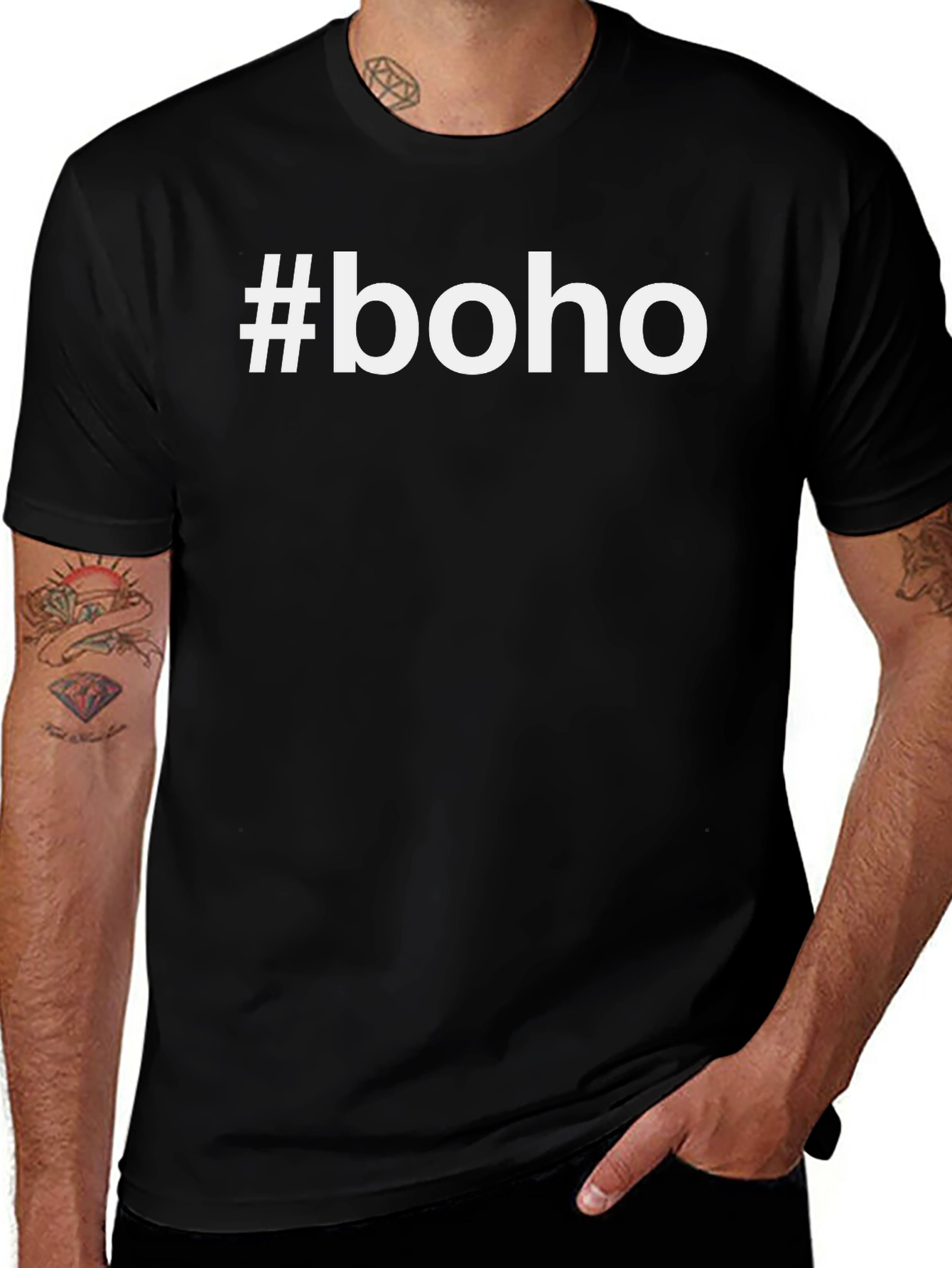 #Boho Graphic Tee - Stylish & Trendy Black T-Shirt