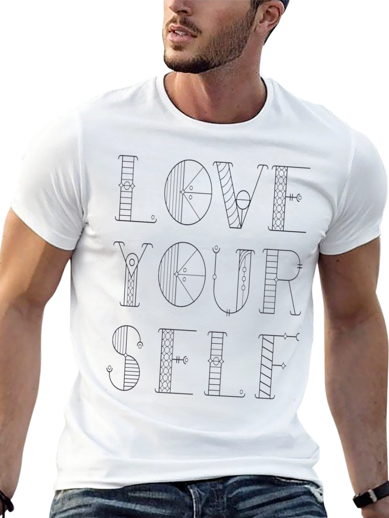 Love Yourself Geometric Graphic T-Shirt