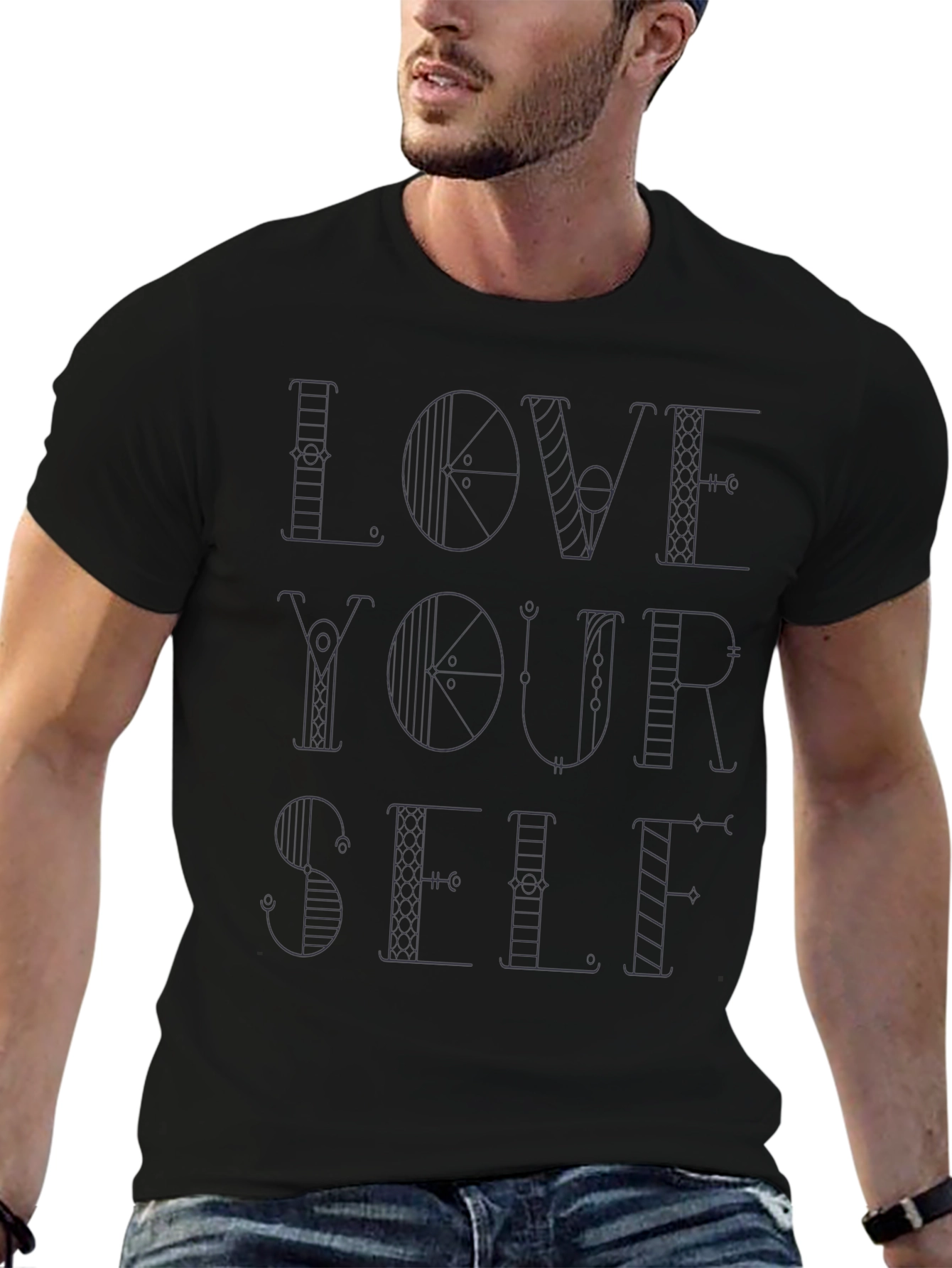 Love Yourself Geometric Graphic T-Shirt
