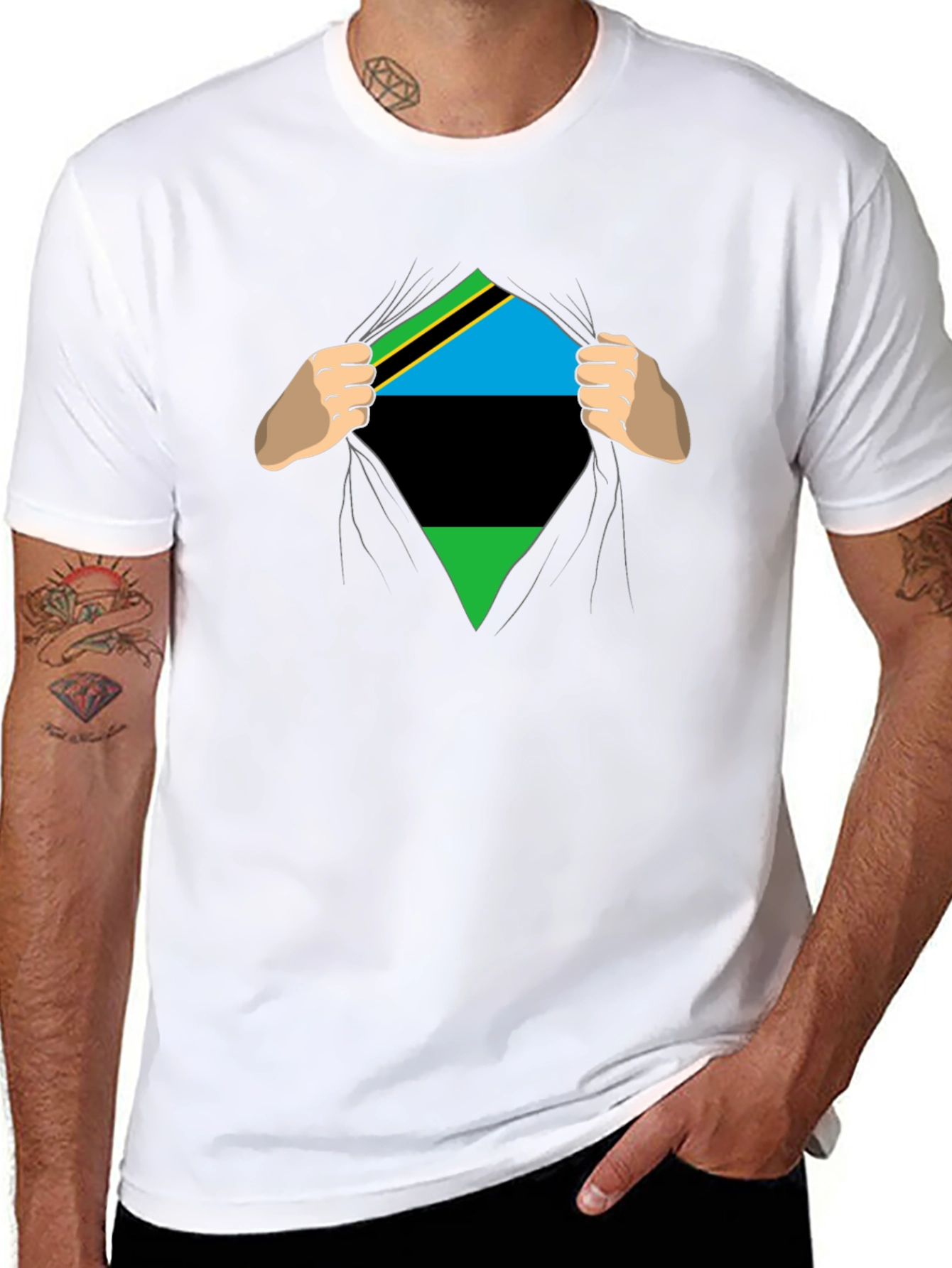 Tanzania Flag Ripped T-Shirt - Show Your Pride!