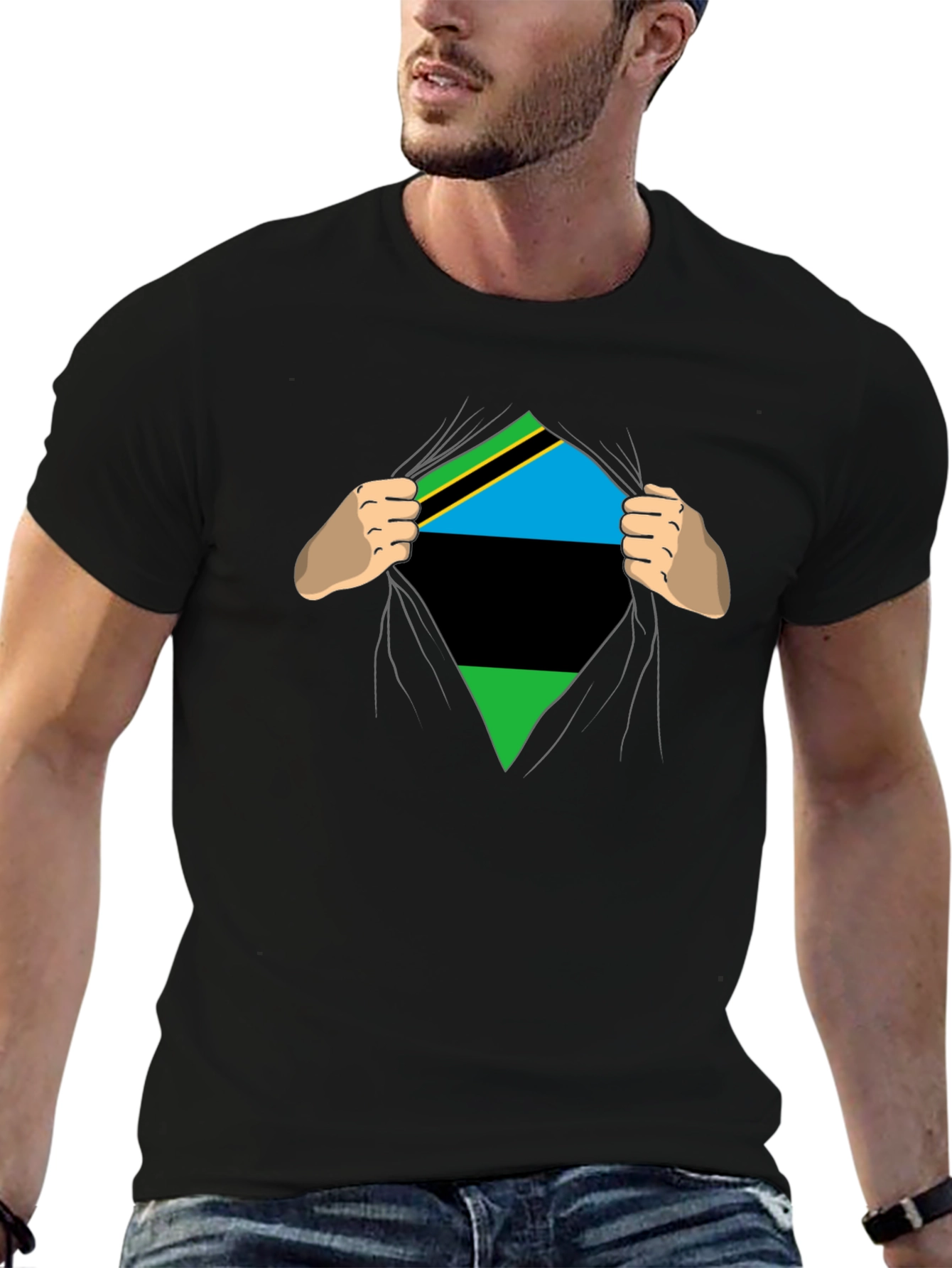 Tanzania Flag Ripped T-Shirt - Show Your Pride!