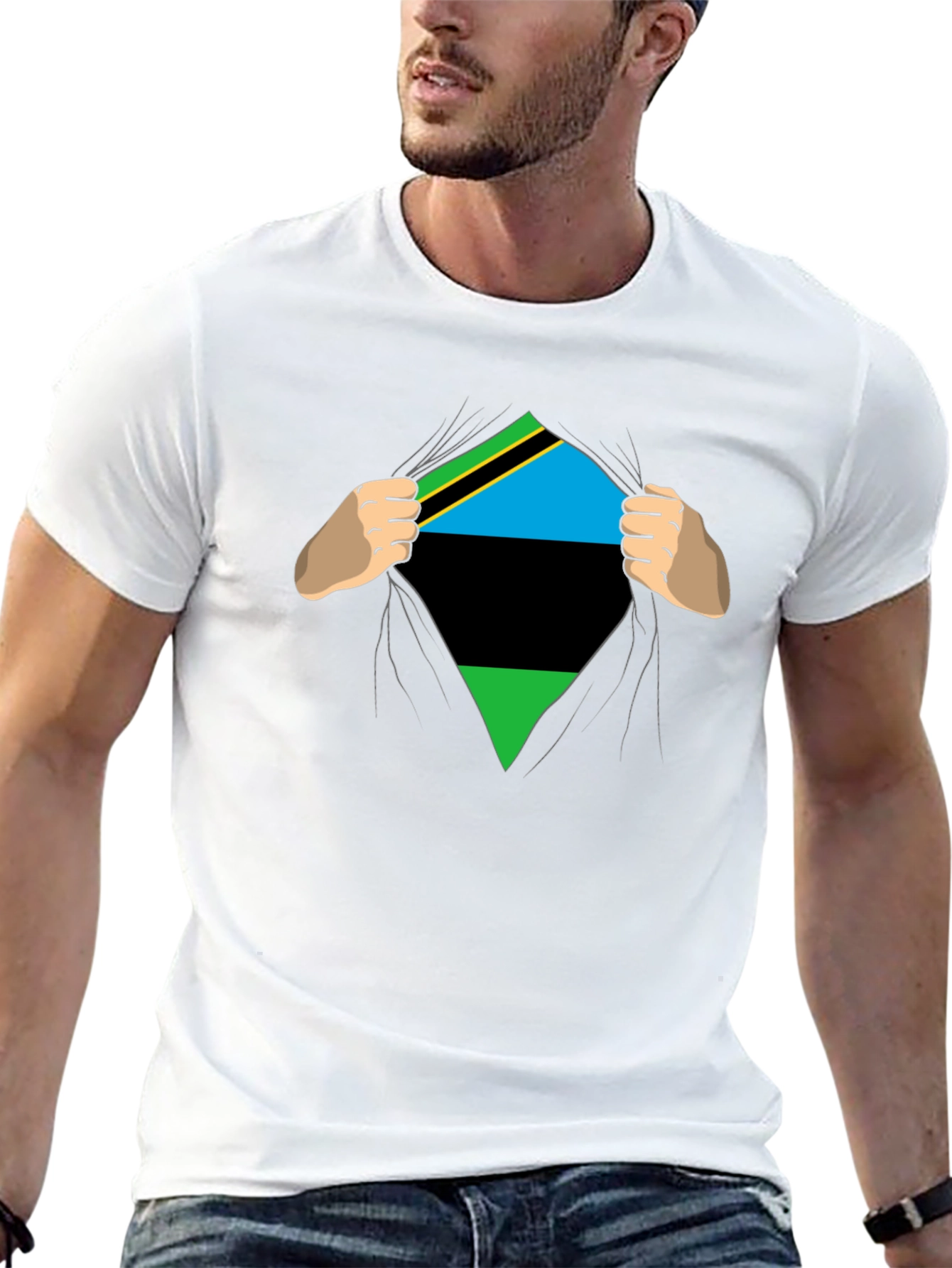 Tanzania Flag Ripped T-Shirt - Show Your Pride!