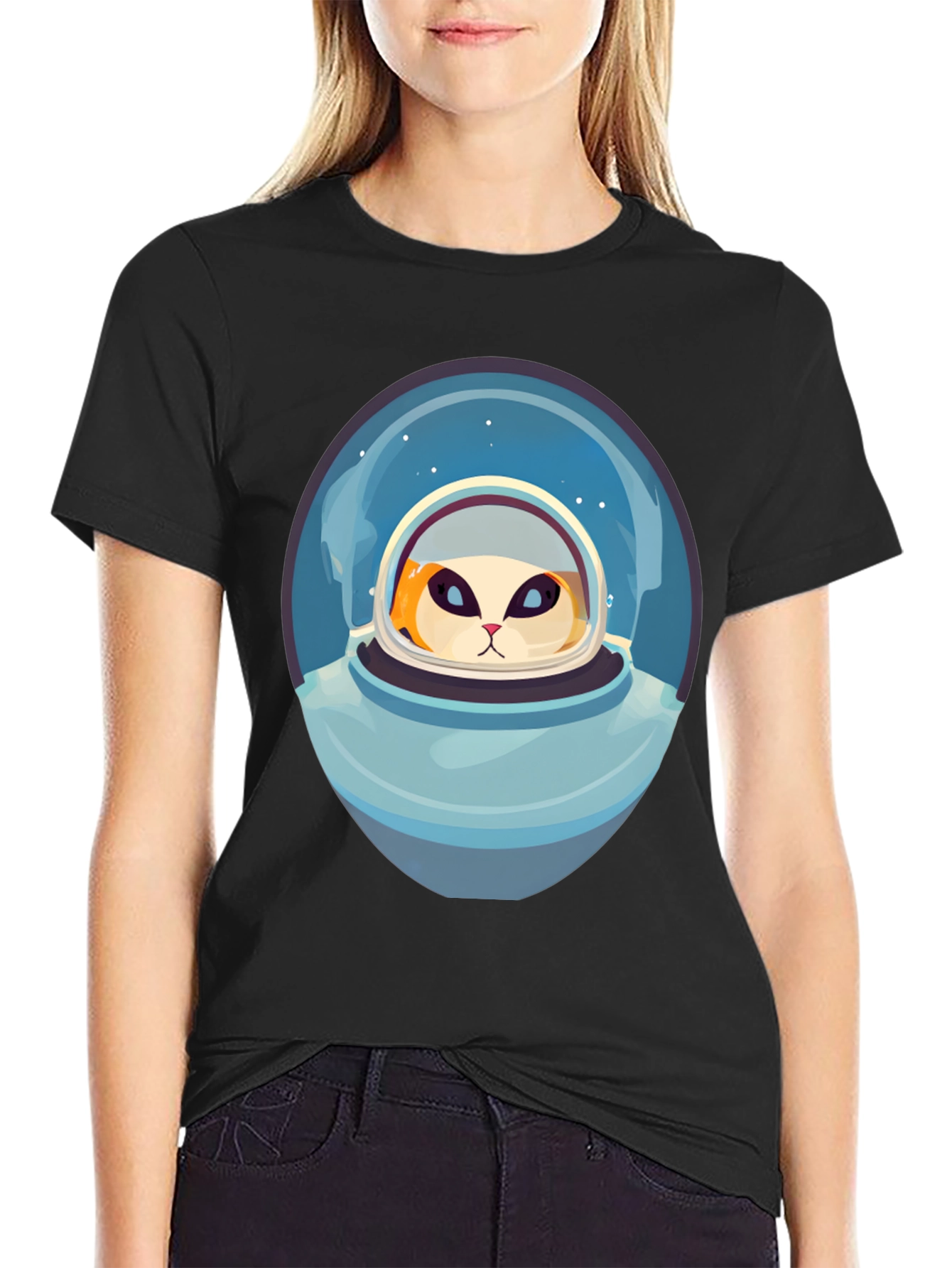 Cat Astronaut Graphic T-Shirt