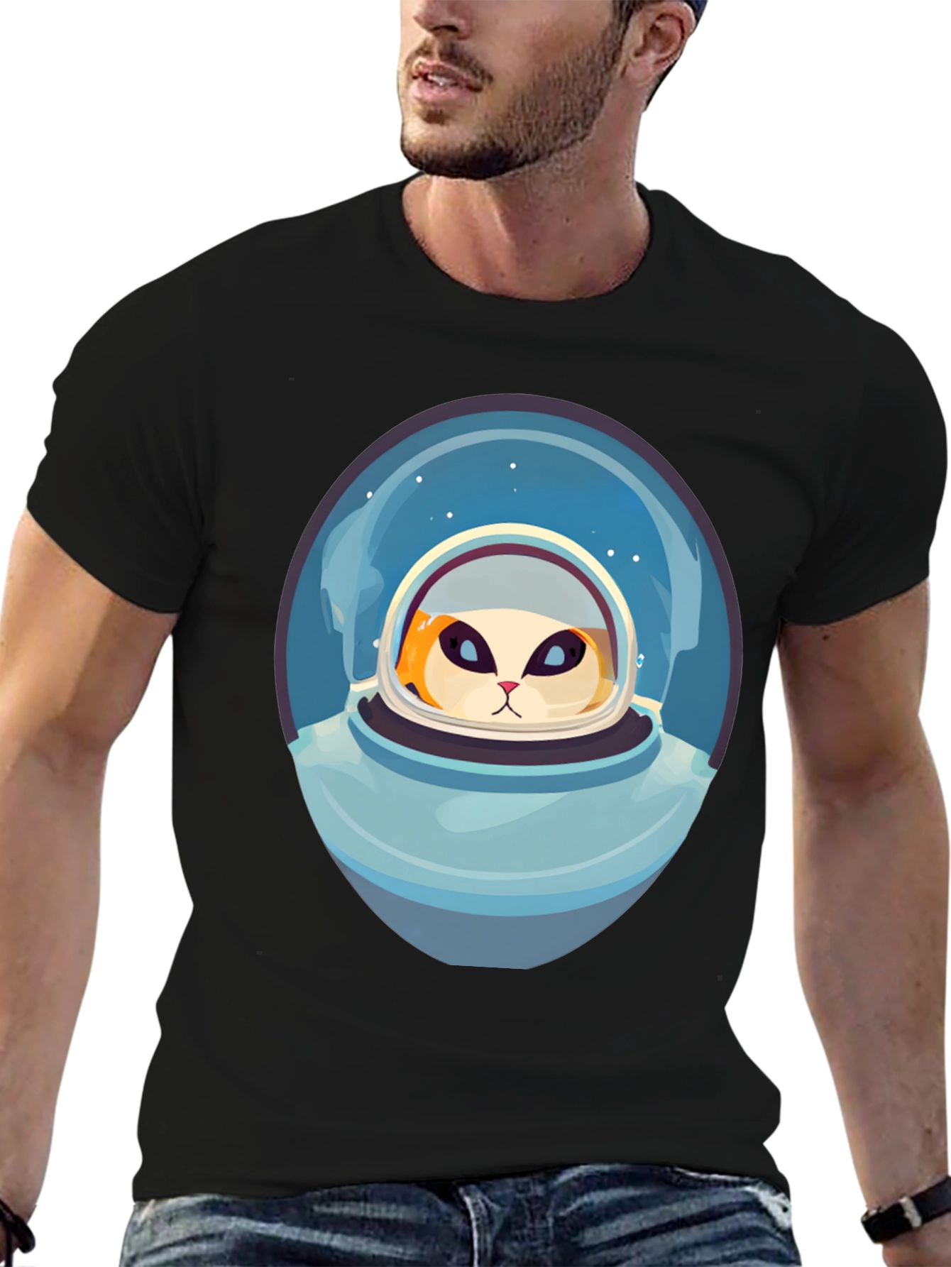 Cat Astronaut Graphic T-Shirt