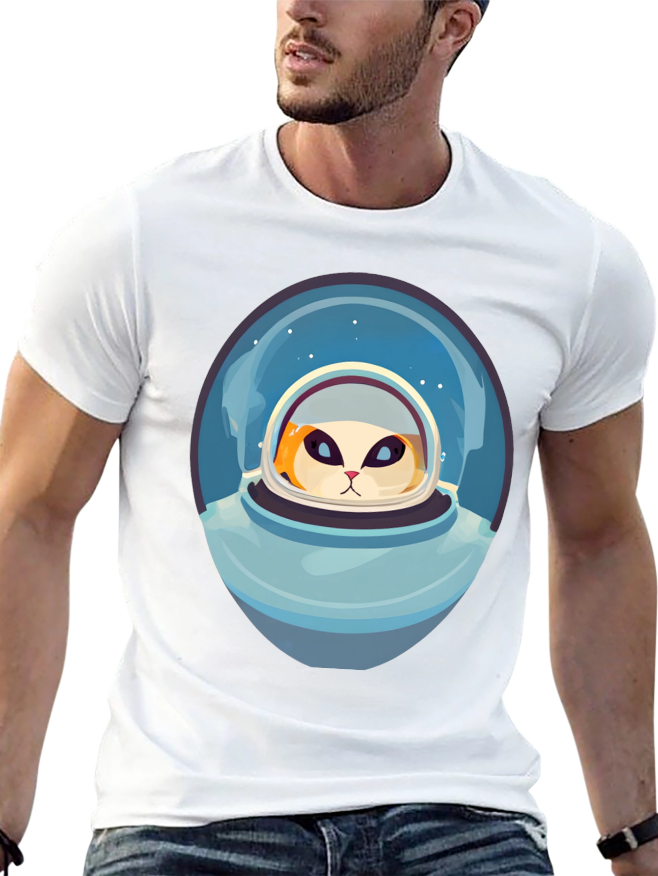 Cat Astronaut Graphic T-Shirt