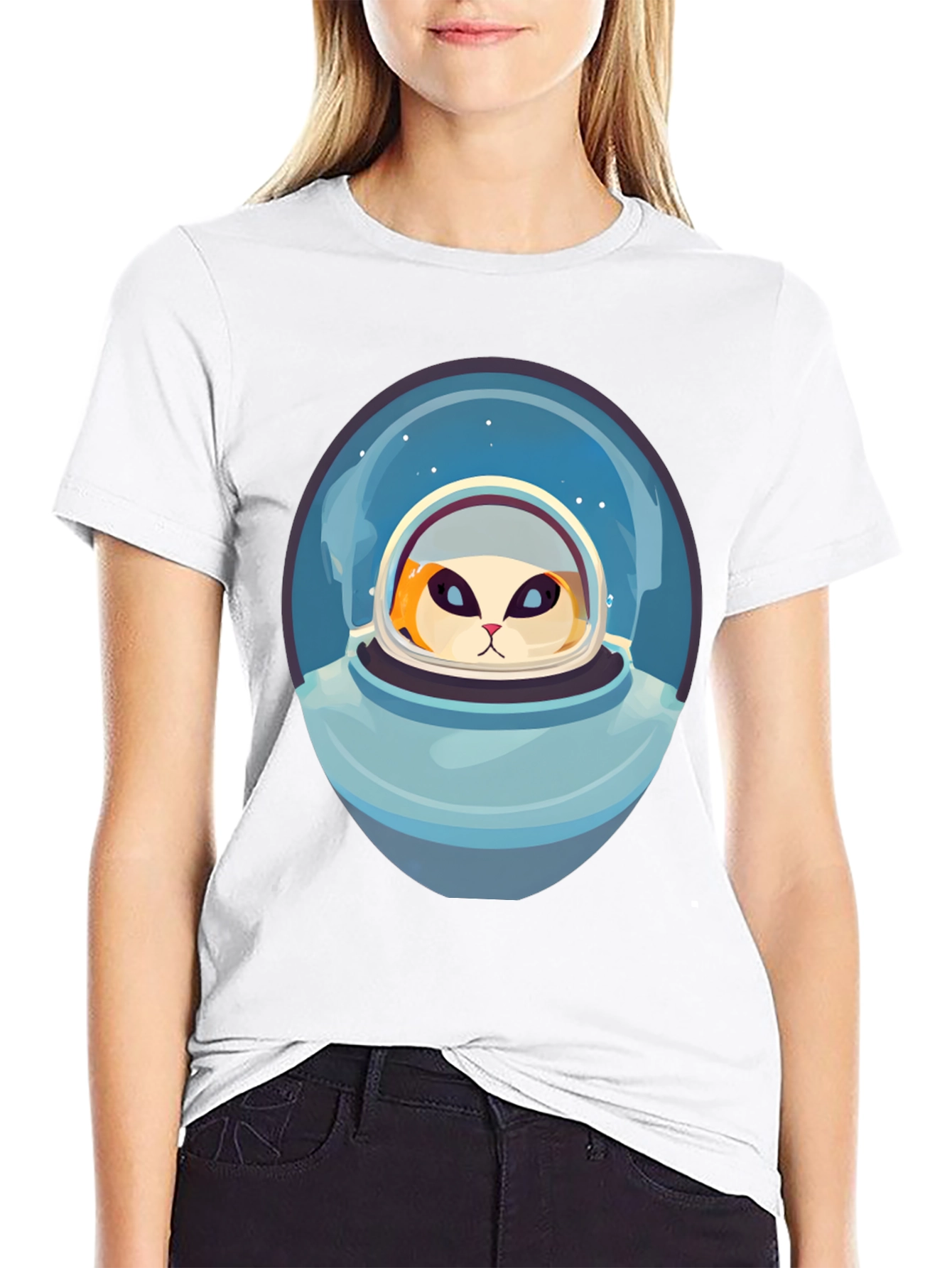 Cat Astronaut Graphic T-Shirt