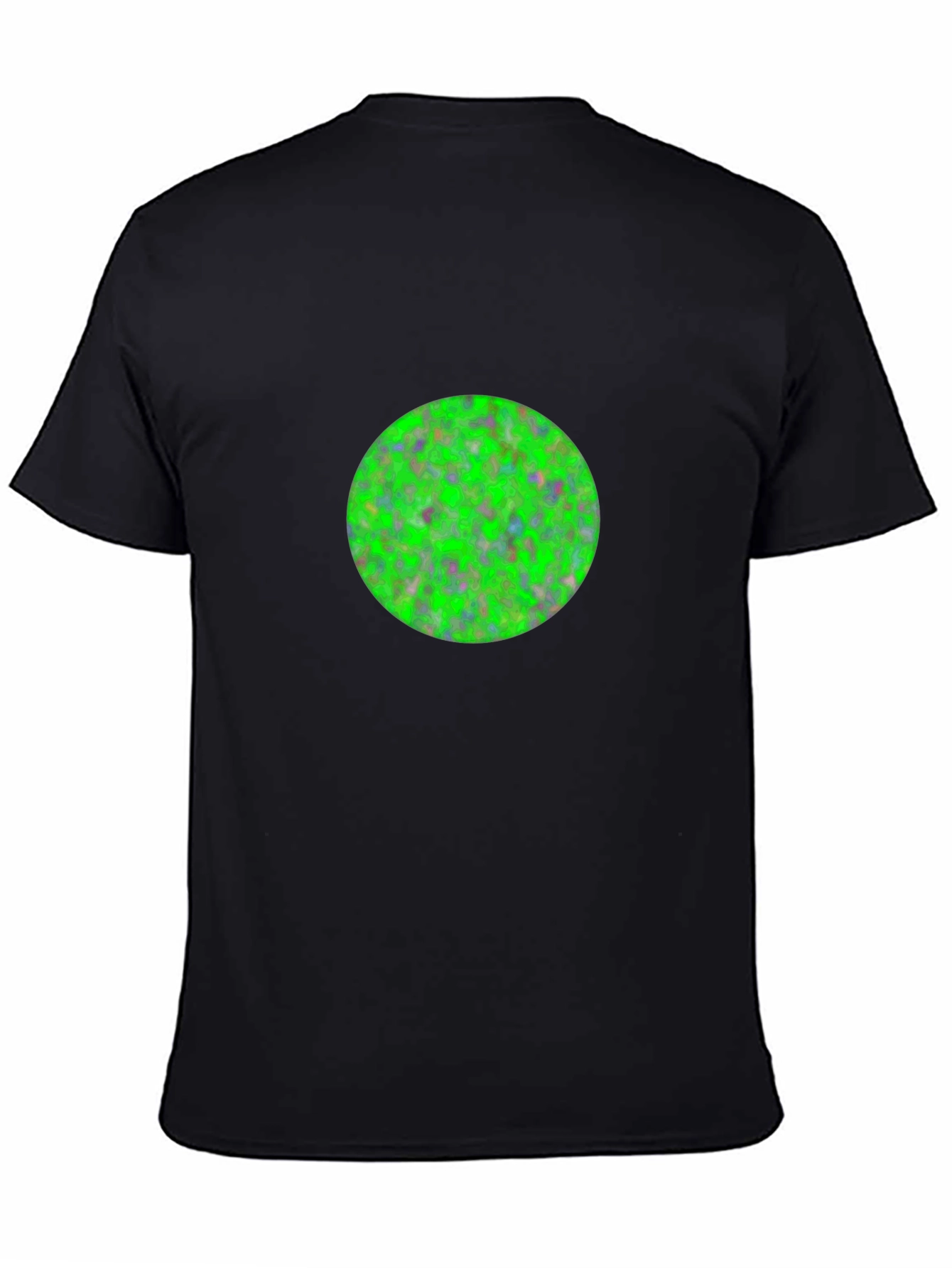 Mens Black T-Shirt with Green Circle Design