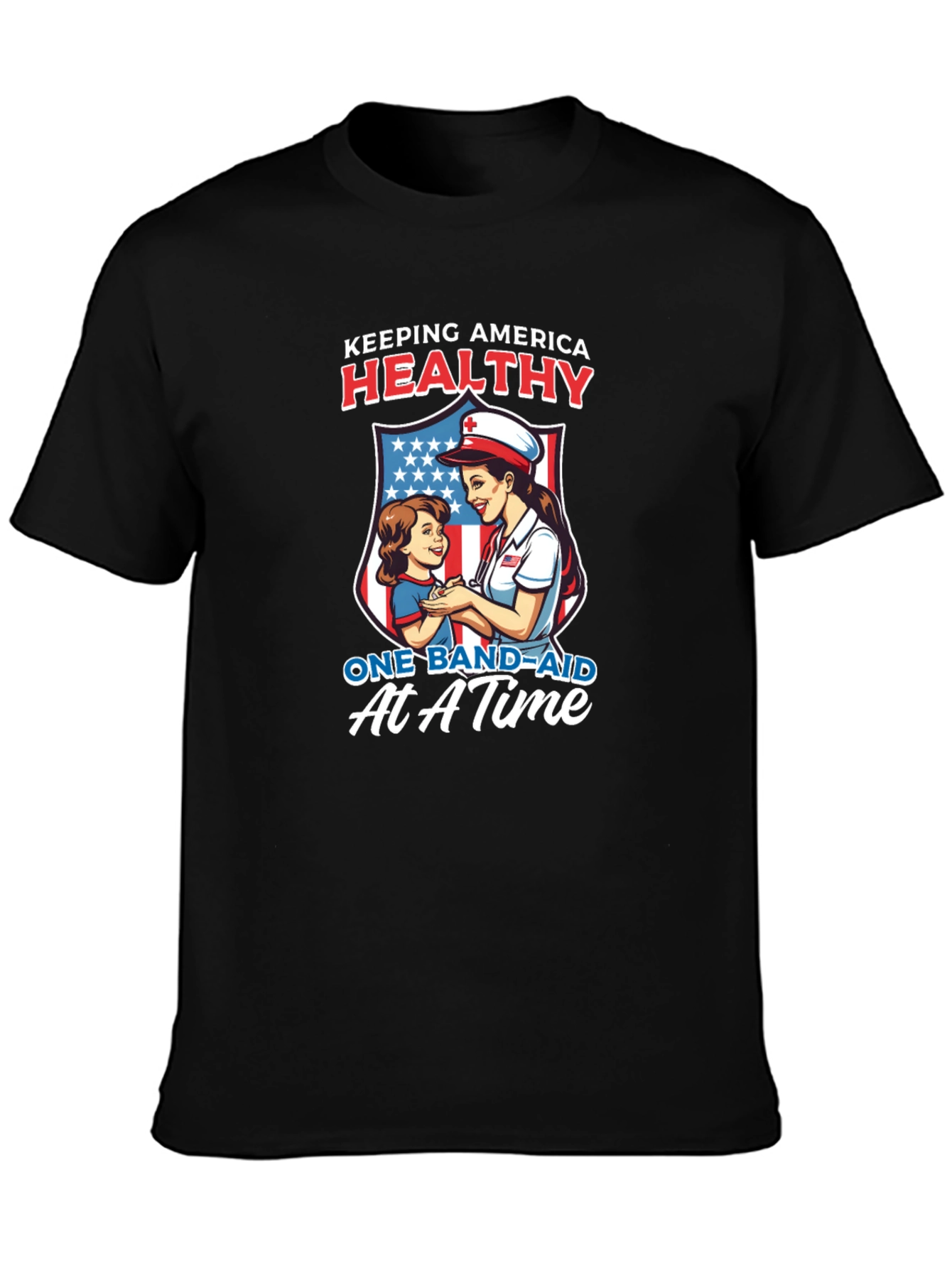 Patriotic Nurse T-Shirt: Keeping America Healthy