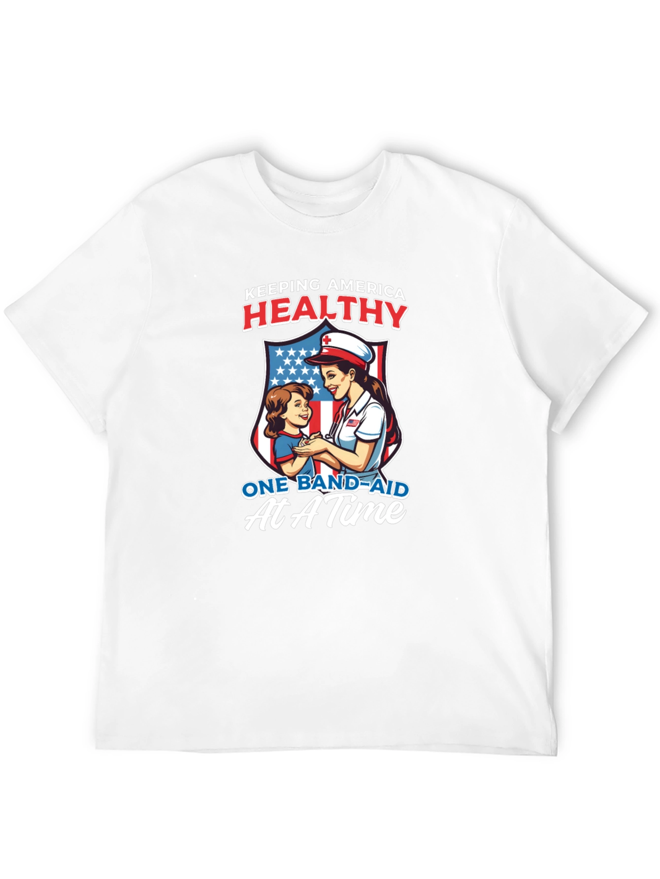 Patriotic Nurse T-Shirt: Keeping America Healthy
