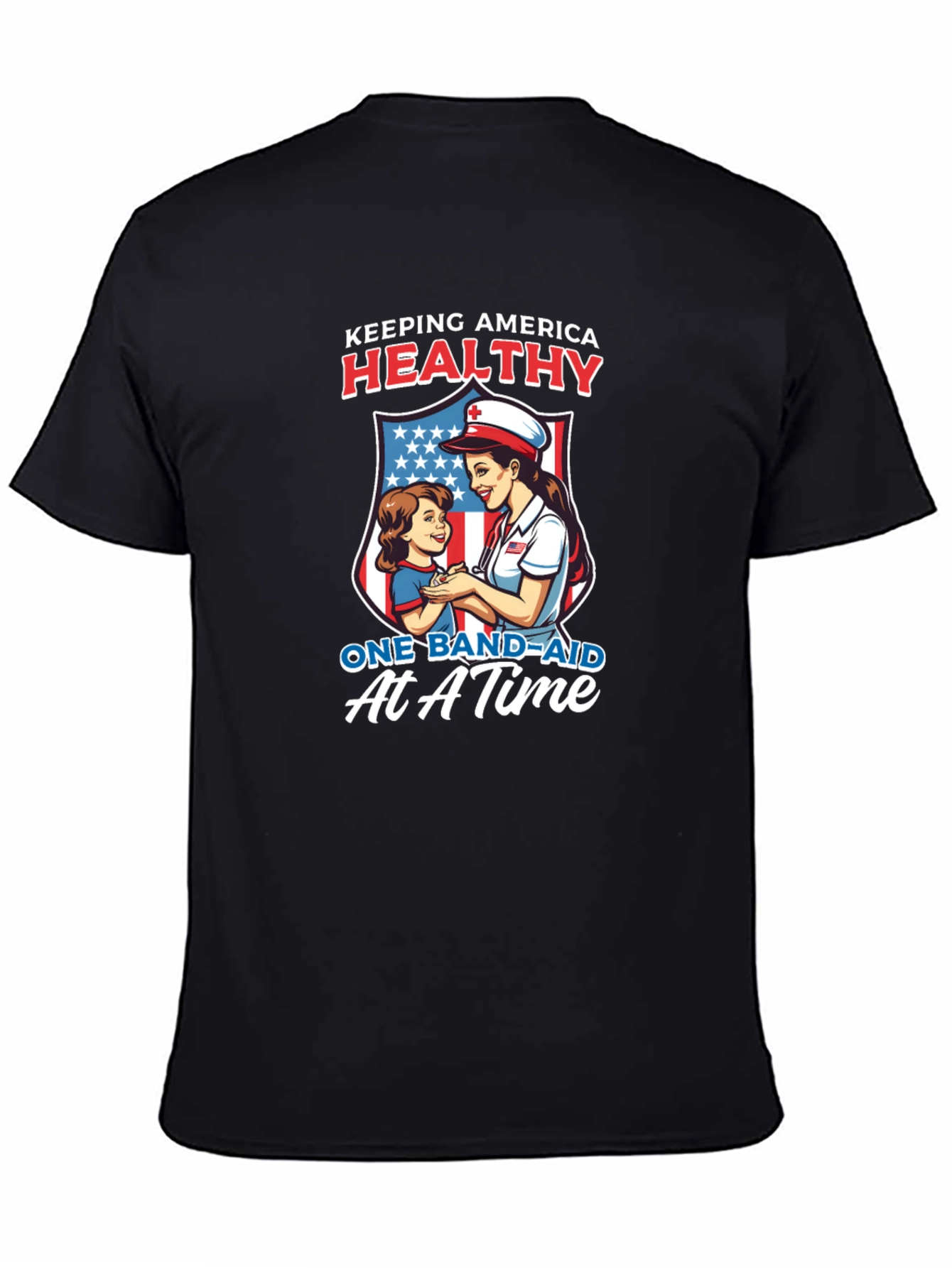 Patriotic Nurse T-Shirt: Keeping America Healthy