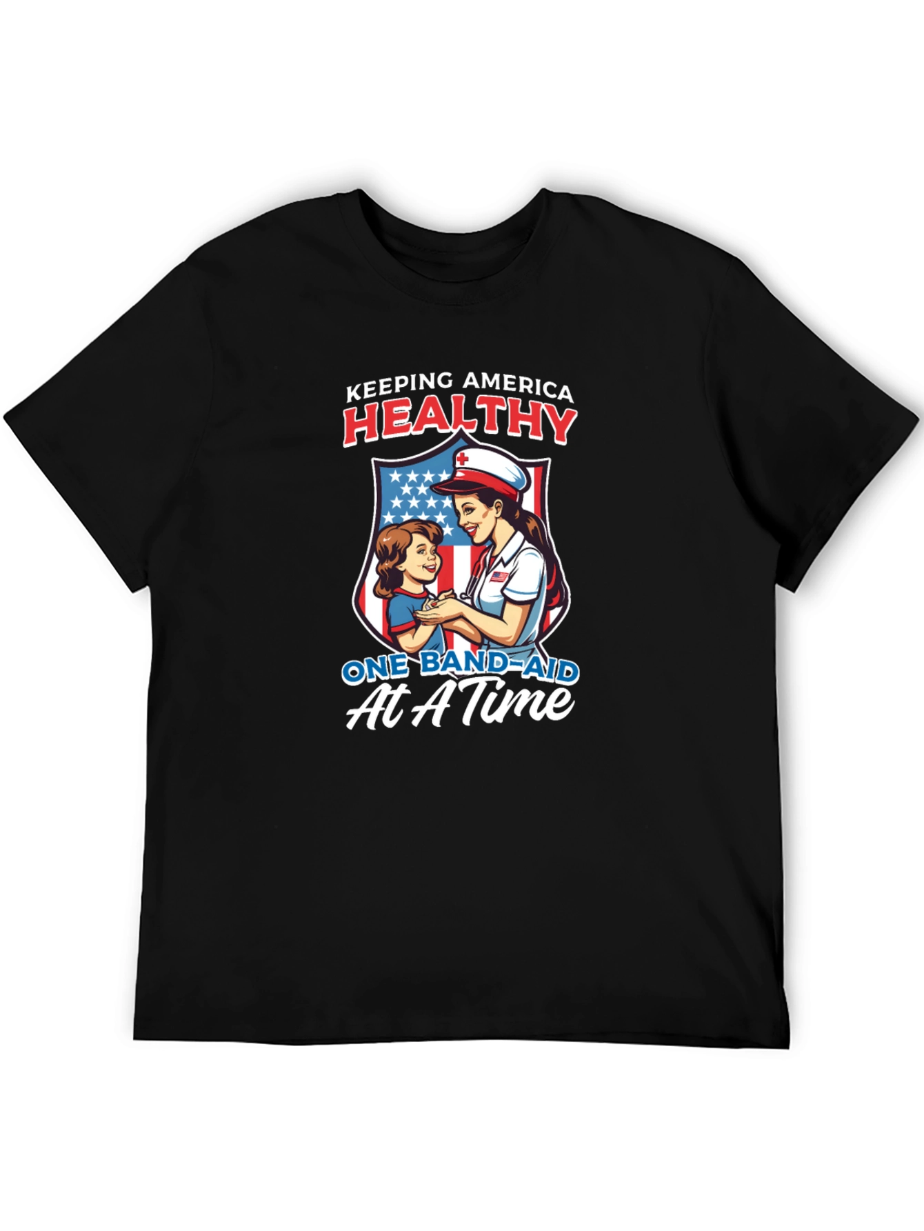 Patriotic Nurse T-Shirt: Keeping America Healthy