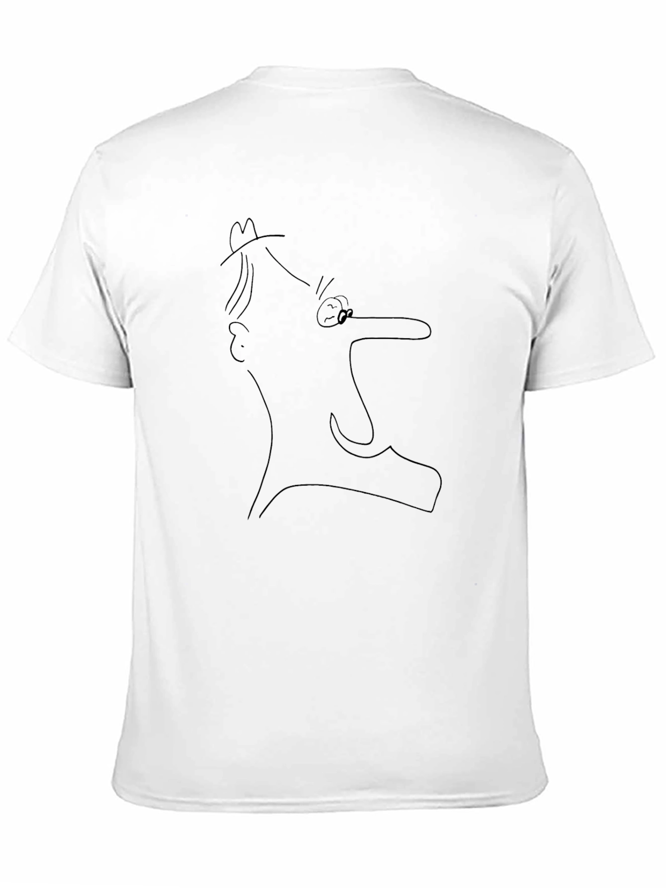 Abstract Man Line Art Black T-Shirt