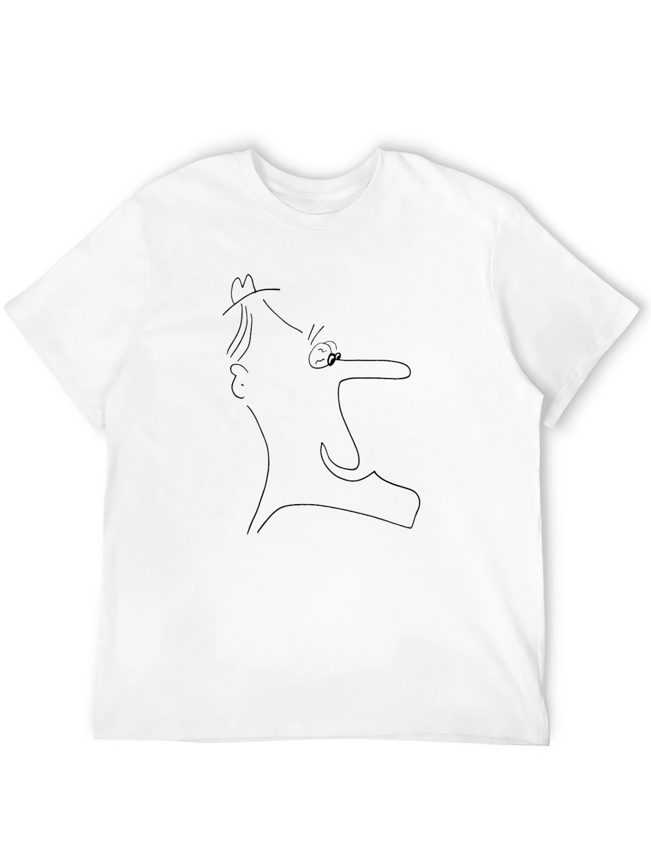 Abstract Man Line Art Black T-Shirt