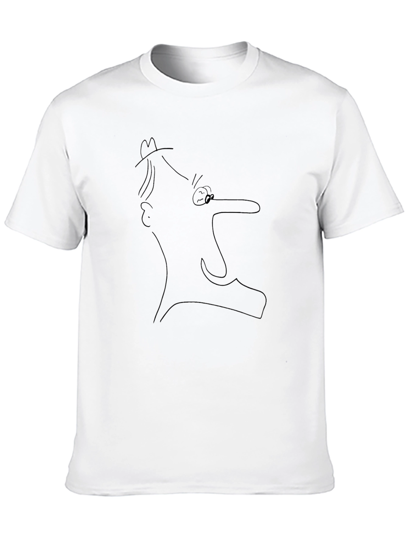 Abstract Man Line Art Black T-Shirt