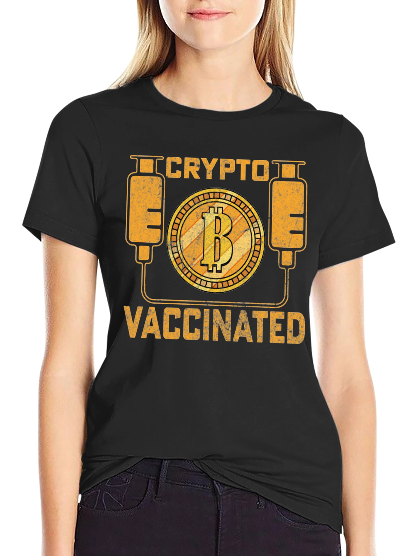 Crypto Vaccinated Bitcoin Graphic Tee