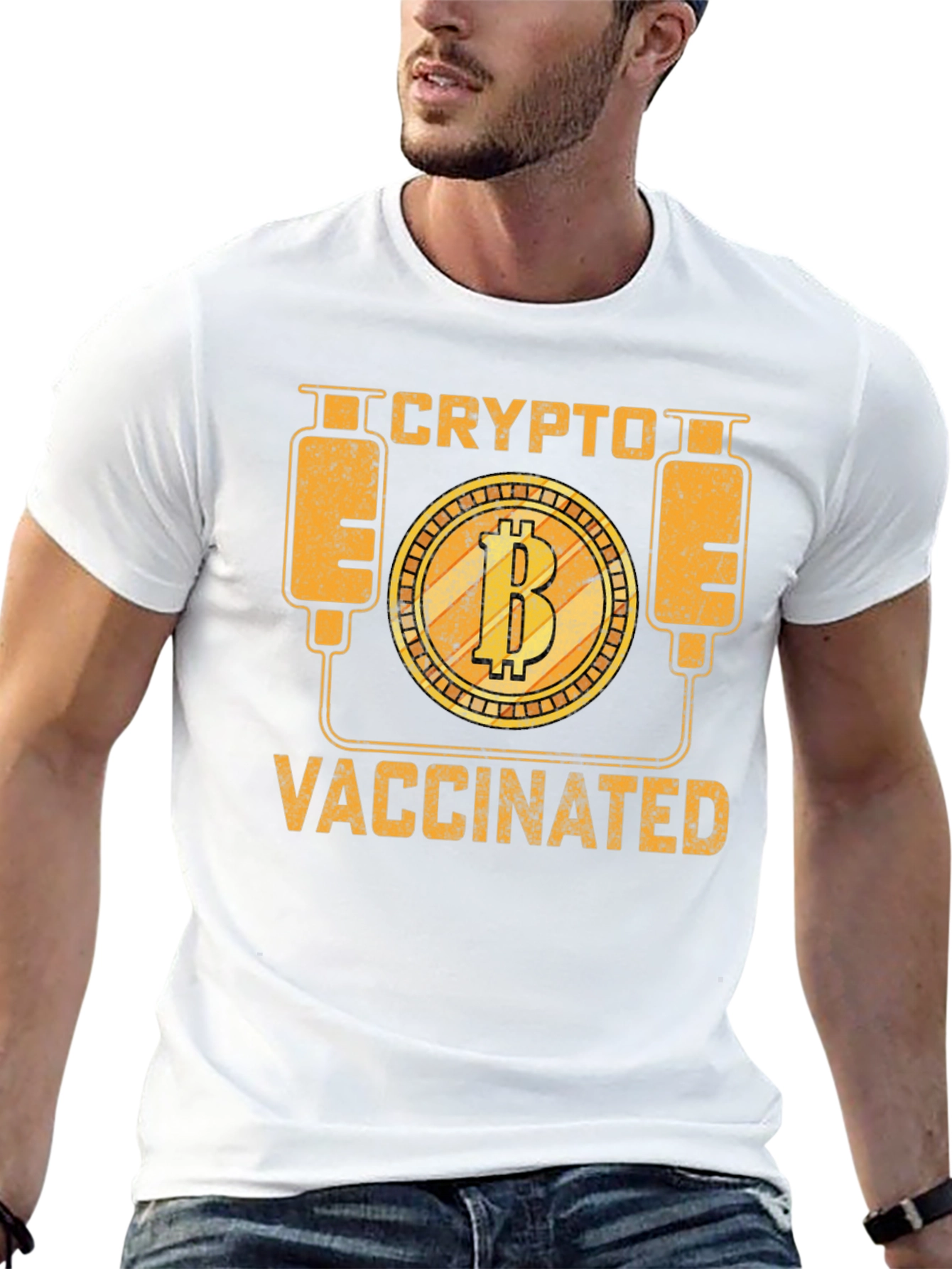 Crypto Vaccinated Bitcoin Graphic Tee