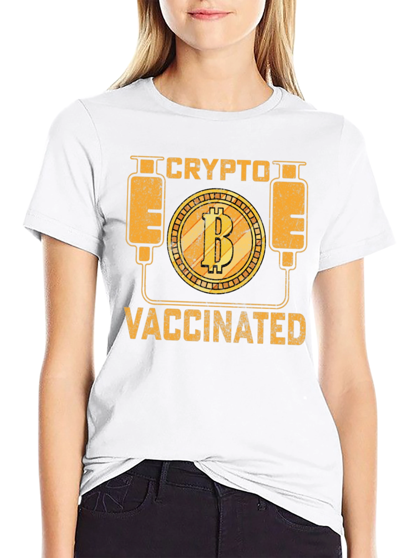Crypto Vaccinated Bitcoin Graphic Tee