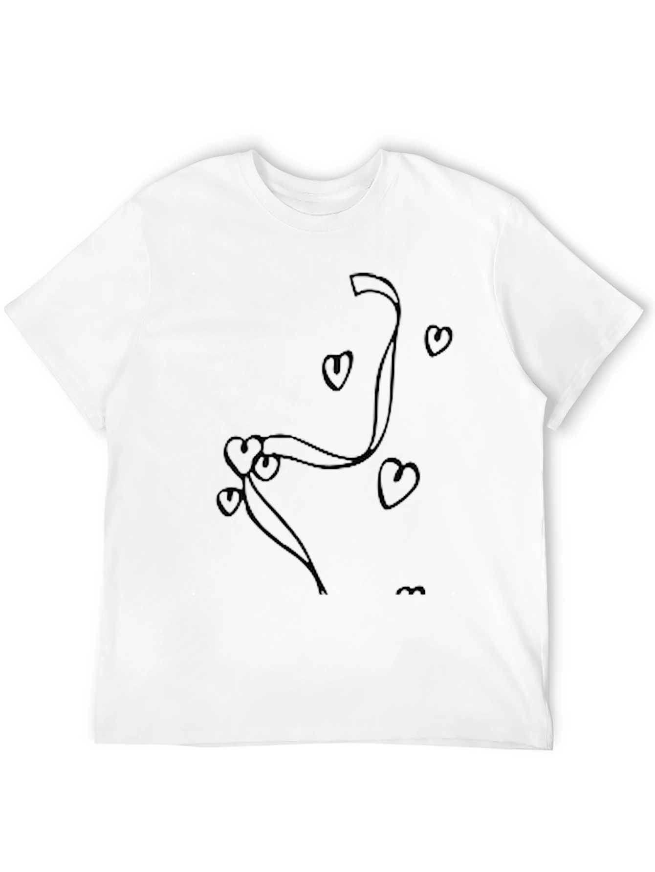 Heart Ribbon Graphic Black T-Shirt