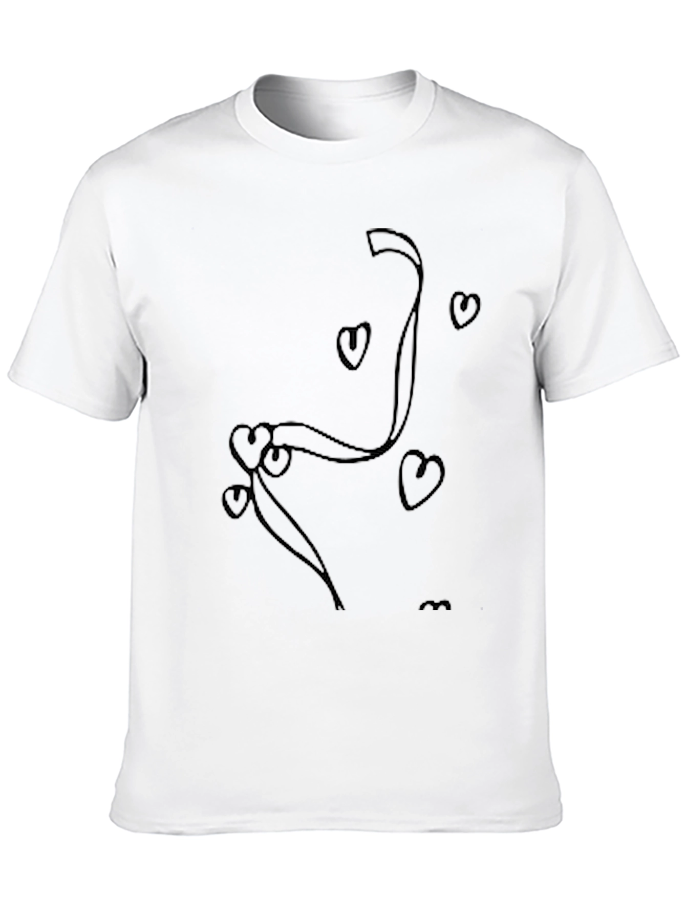Heart Ribbon Graphic Black T-Shirt