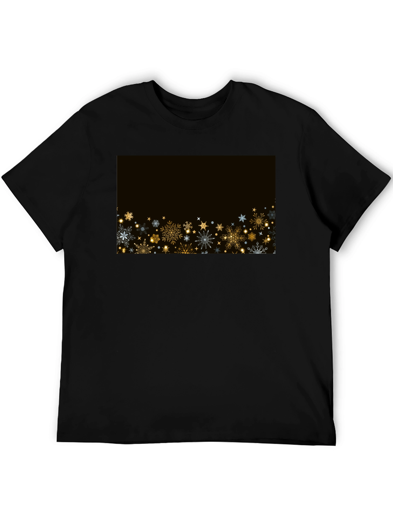 Festive Snowflake Graphic Tee - Black