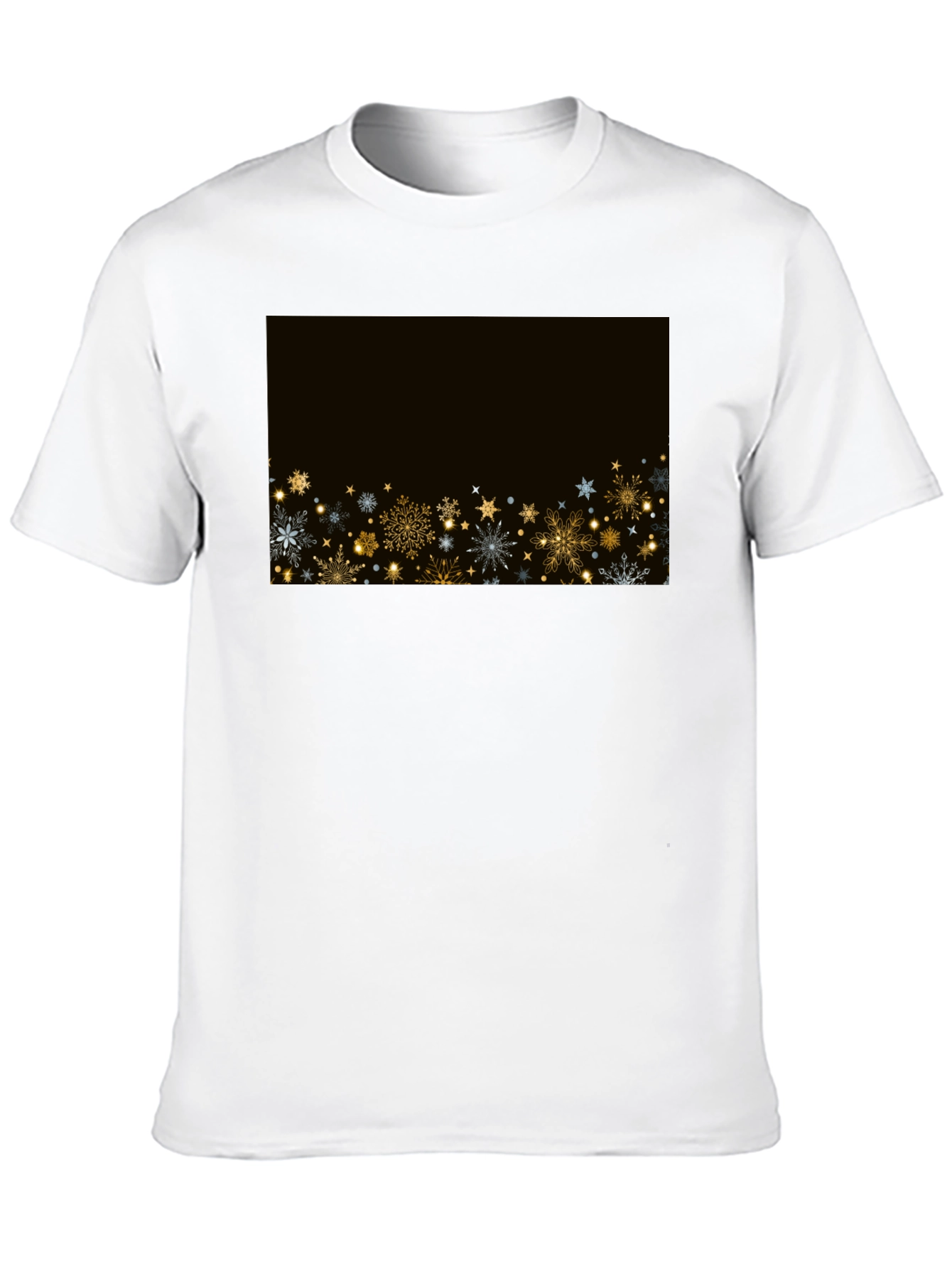 Festive Snowflake Graphic Tee - Black