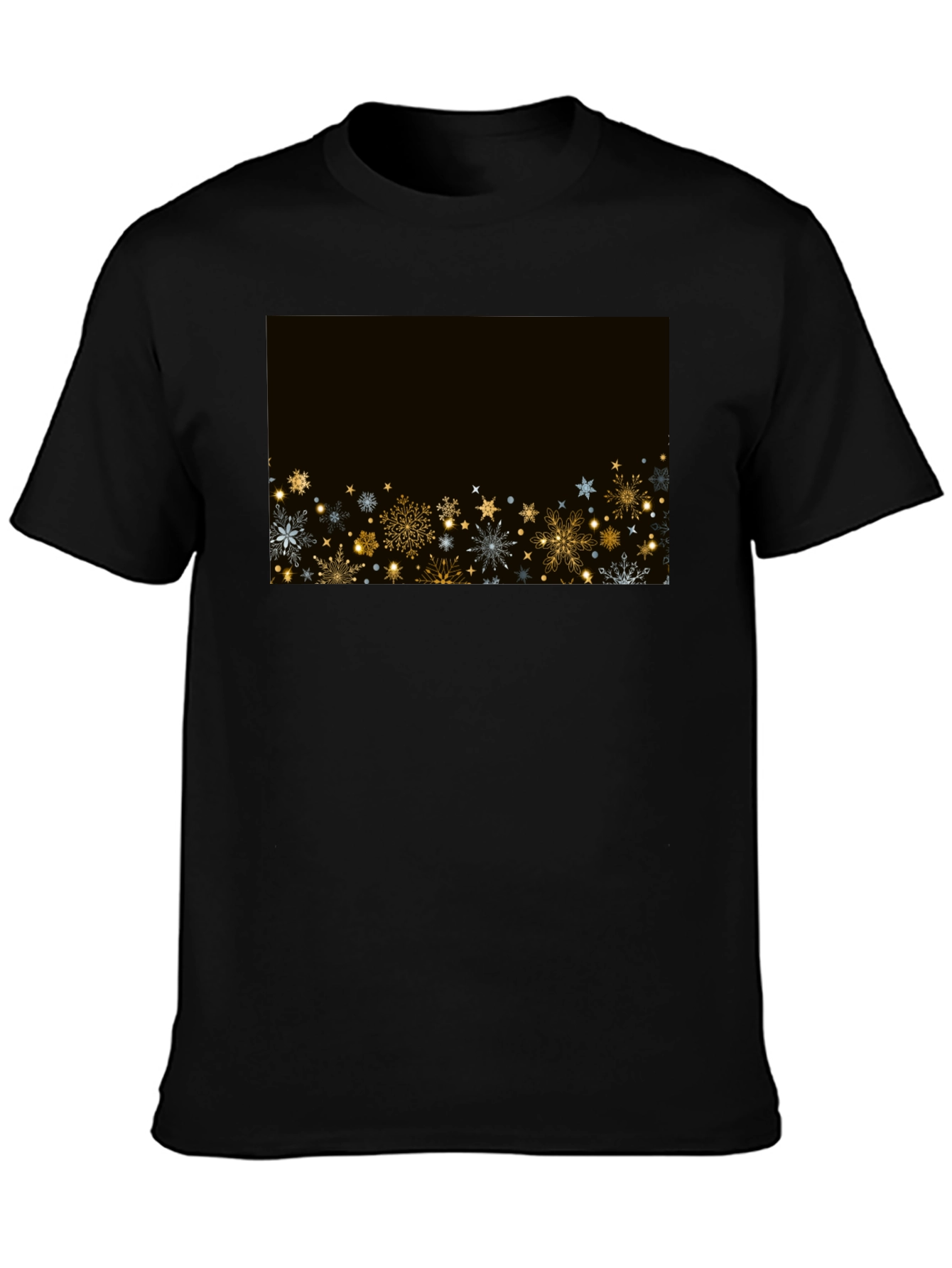 Festive Snowflake Graphic Tee - Black