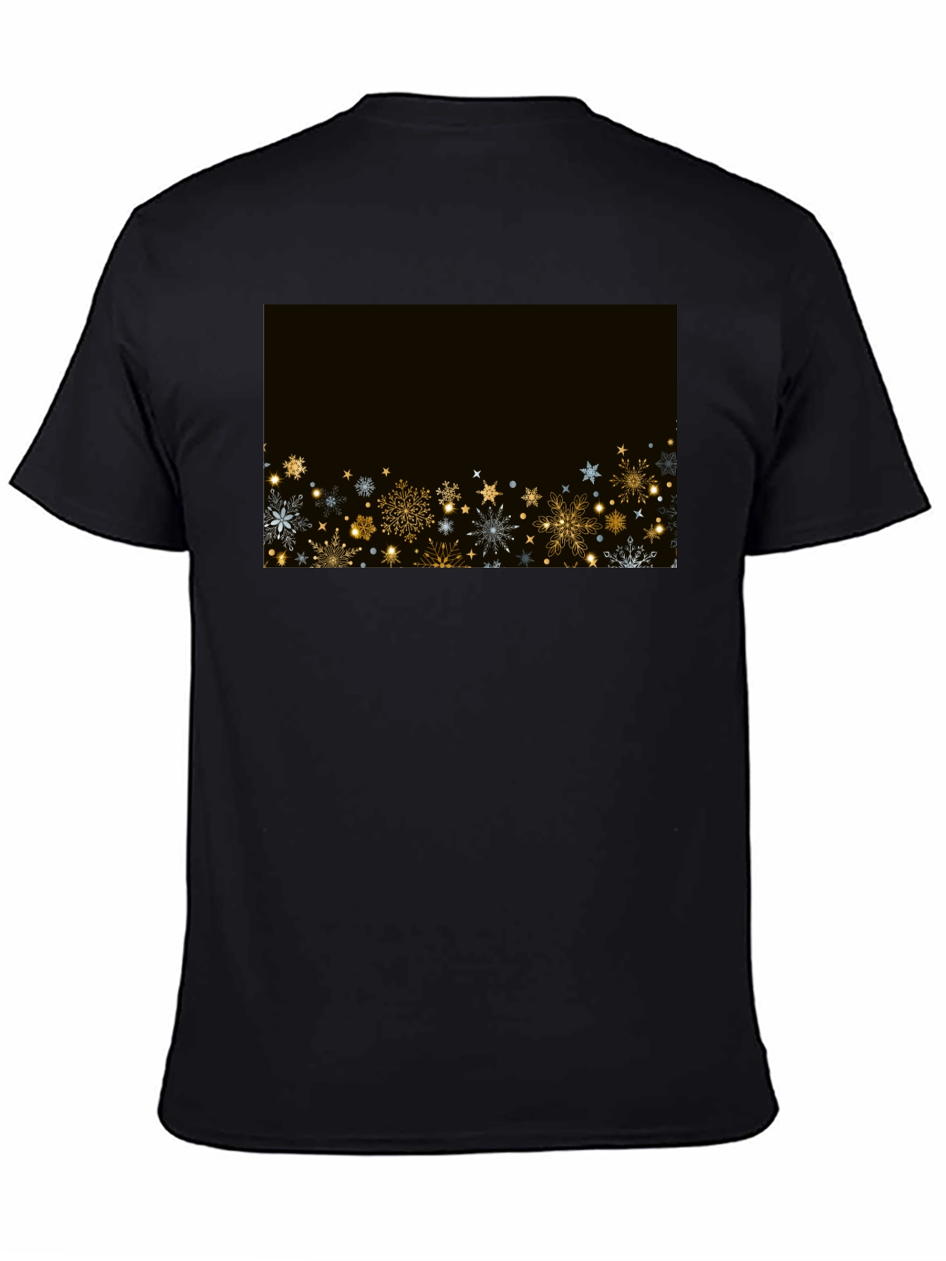 Festive Snowflake Graphic Tee - Black