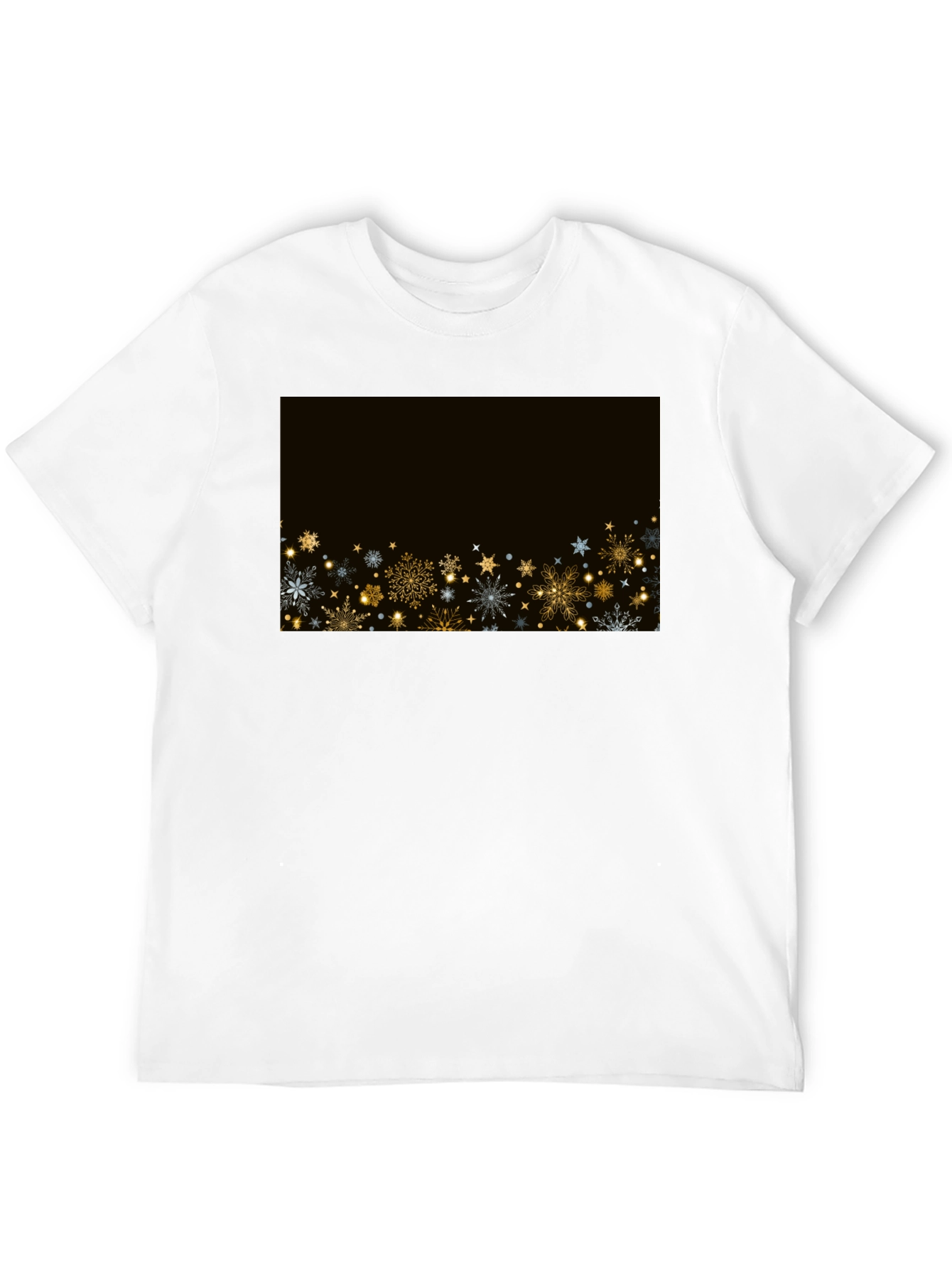 Festive Snowflake Graphic Tee - Black