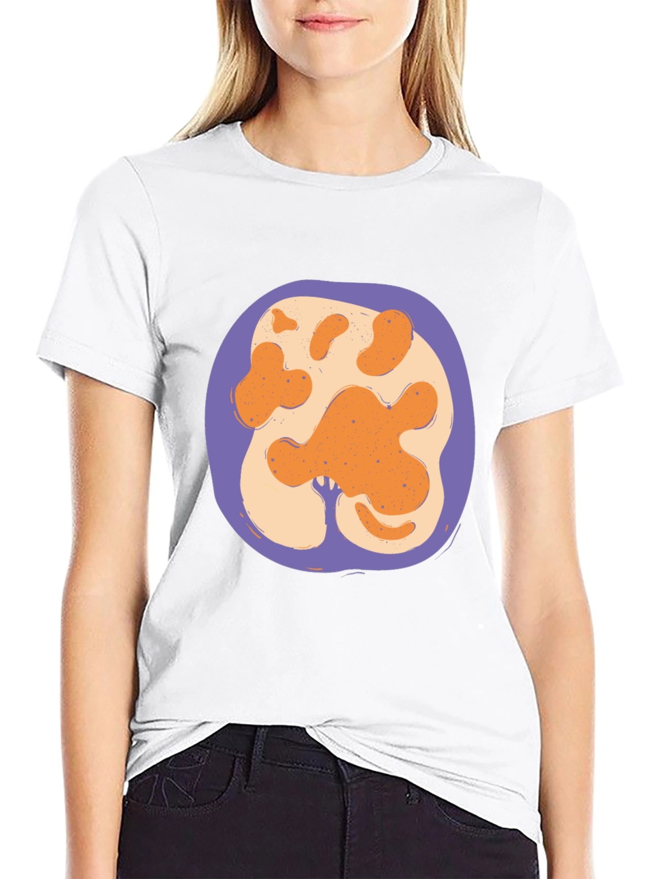 Abstract Paw Print Graphic Black T-Shirt
