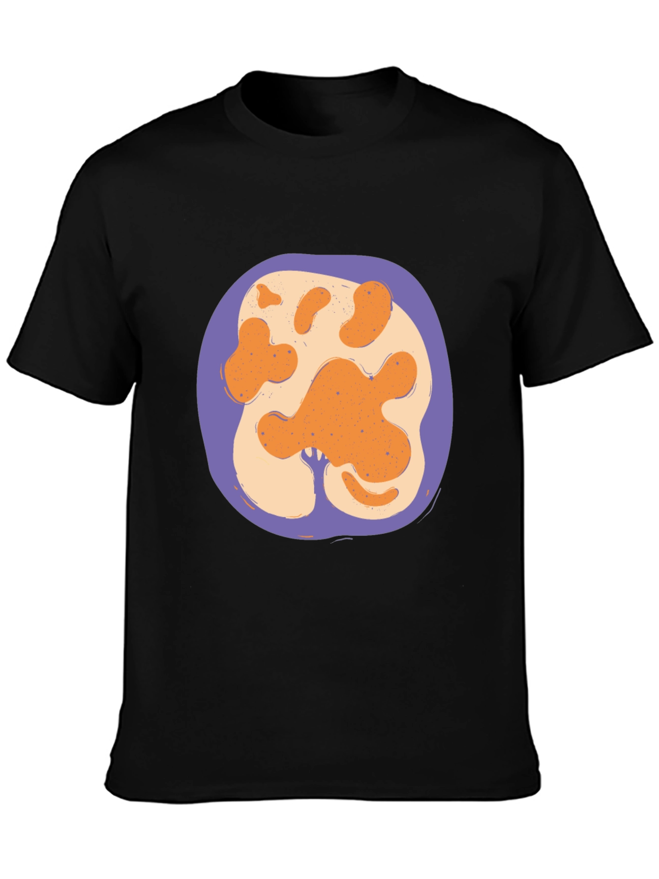 Abstract Paw Print Graphic Black T-Shirt