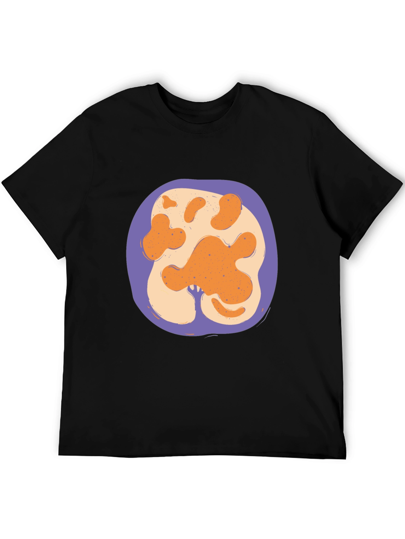 Abstract Paw Print Graphic Black T-Shirt