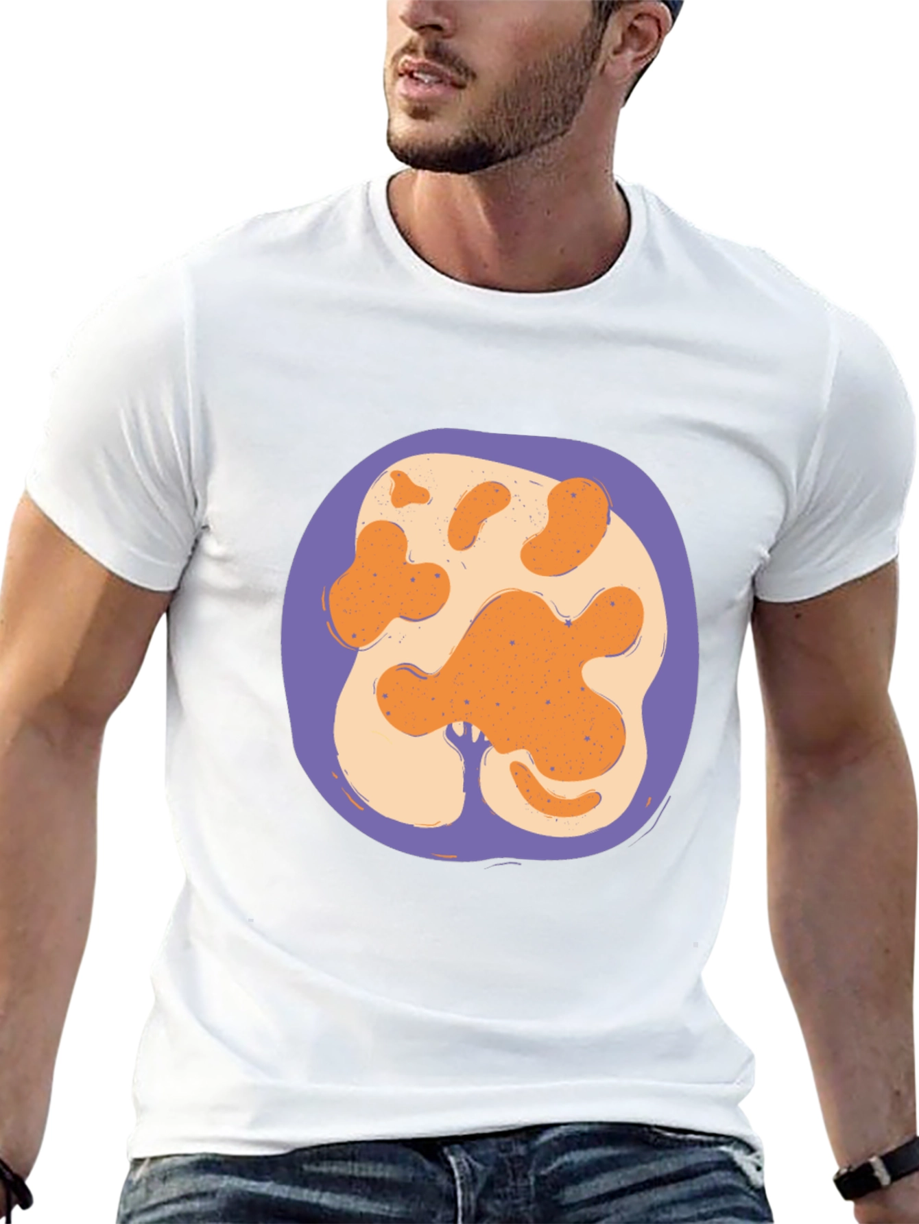 Abstract Paw Print Graphic Black T-Shirt