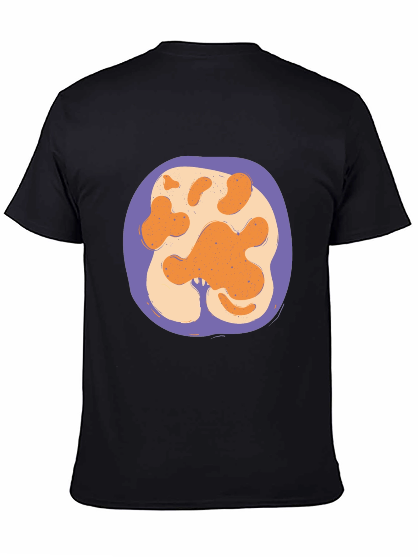 Abstract Paw Print Graphic Black T-Shirt