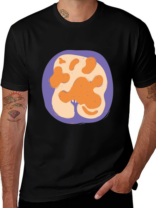 Abstract Paw Print Graphic Black T-Shirt