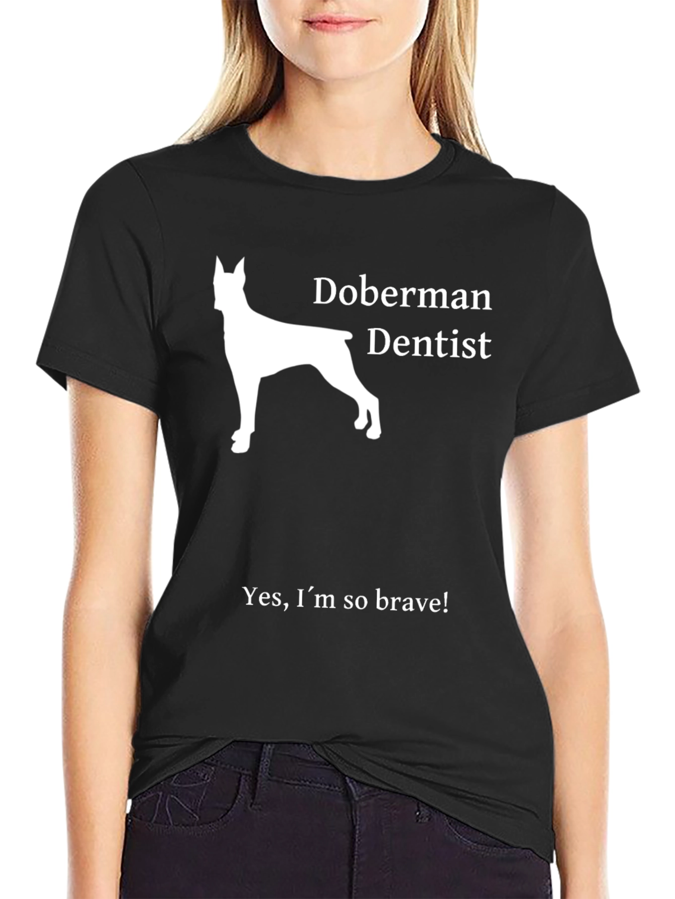 Doberman Dentist T-Shirt - Brave Dog Lover Tee
