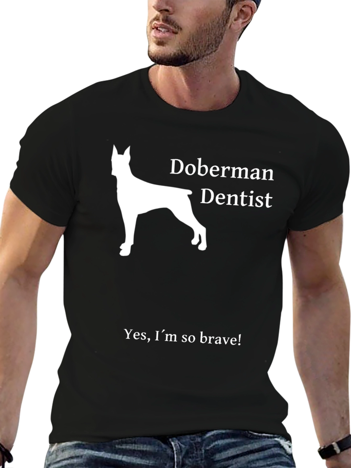 Doberman Dentist T-Shirt - Brave Dog Lover Tee