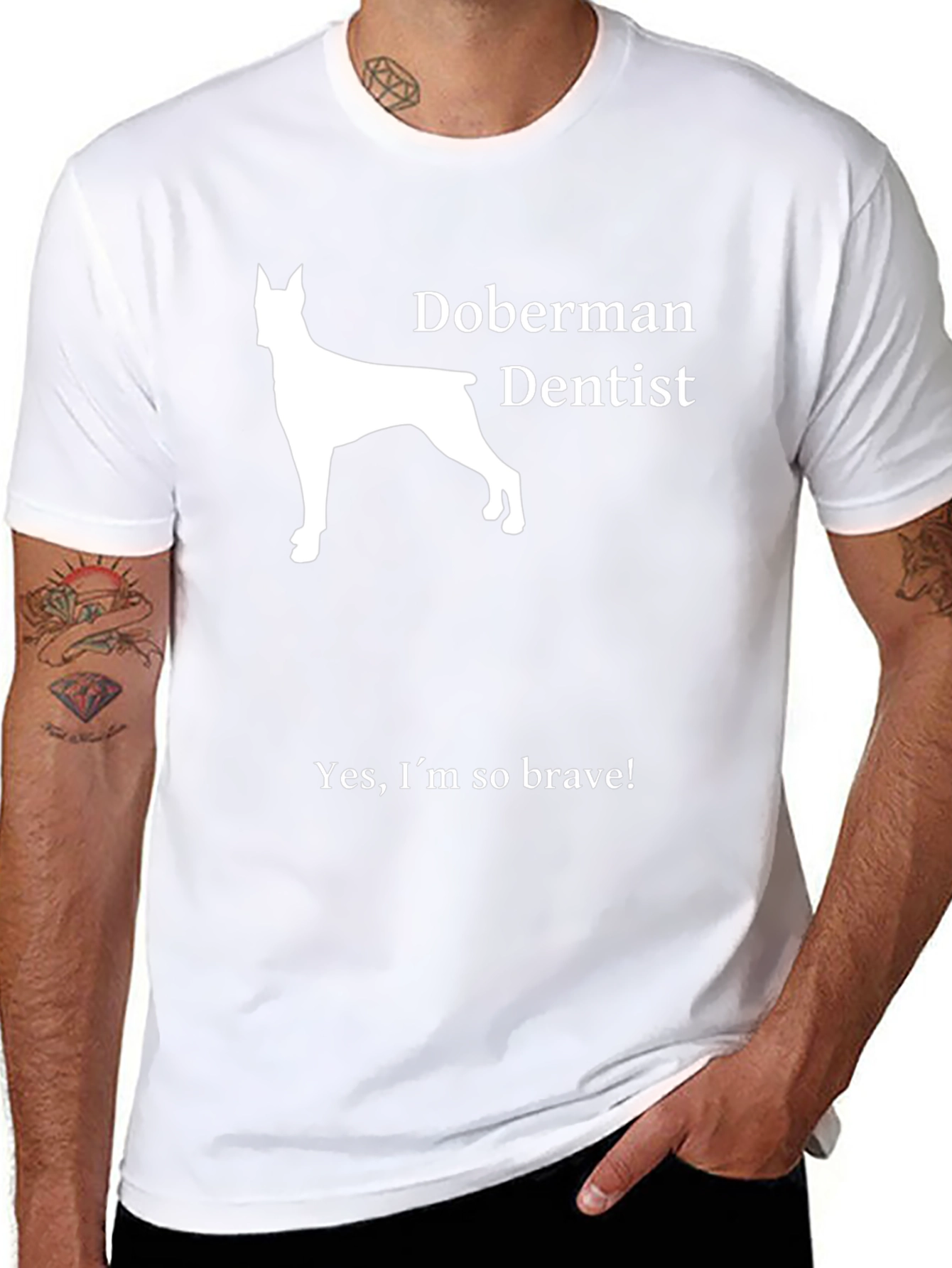 Doberman Dentist T-Shirt - Brave Dog Lover Tee