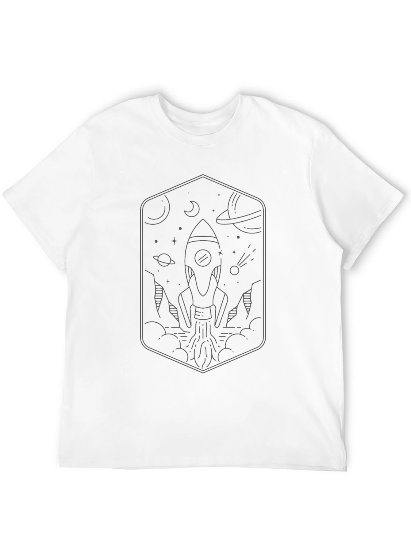 Rocket Launch Graphic Tee - Black Cotton T-Shirt