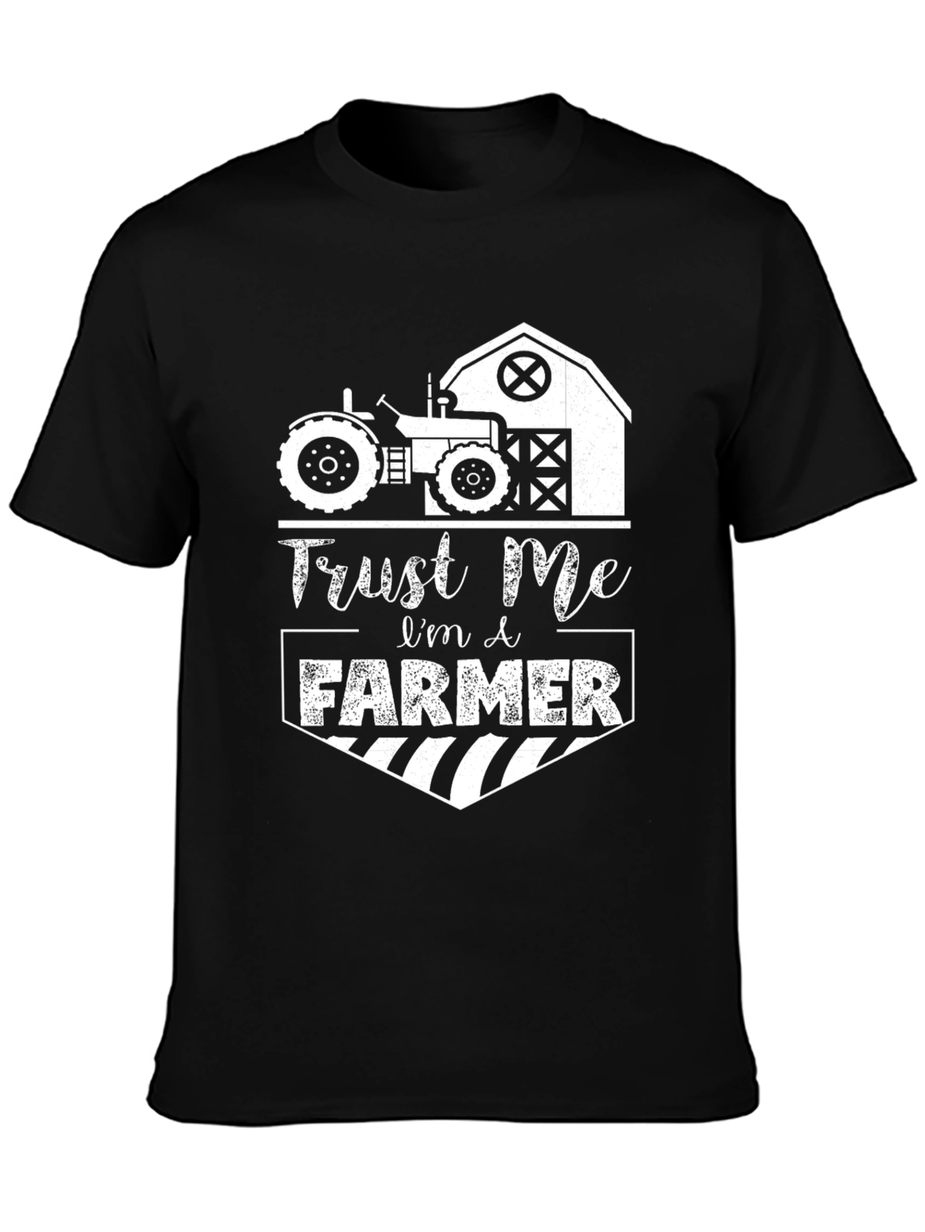 Trust Me Im a Farmer T-Shirt Black Cotton