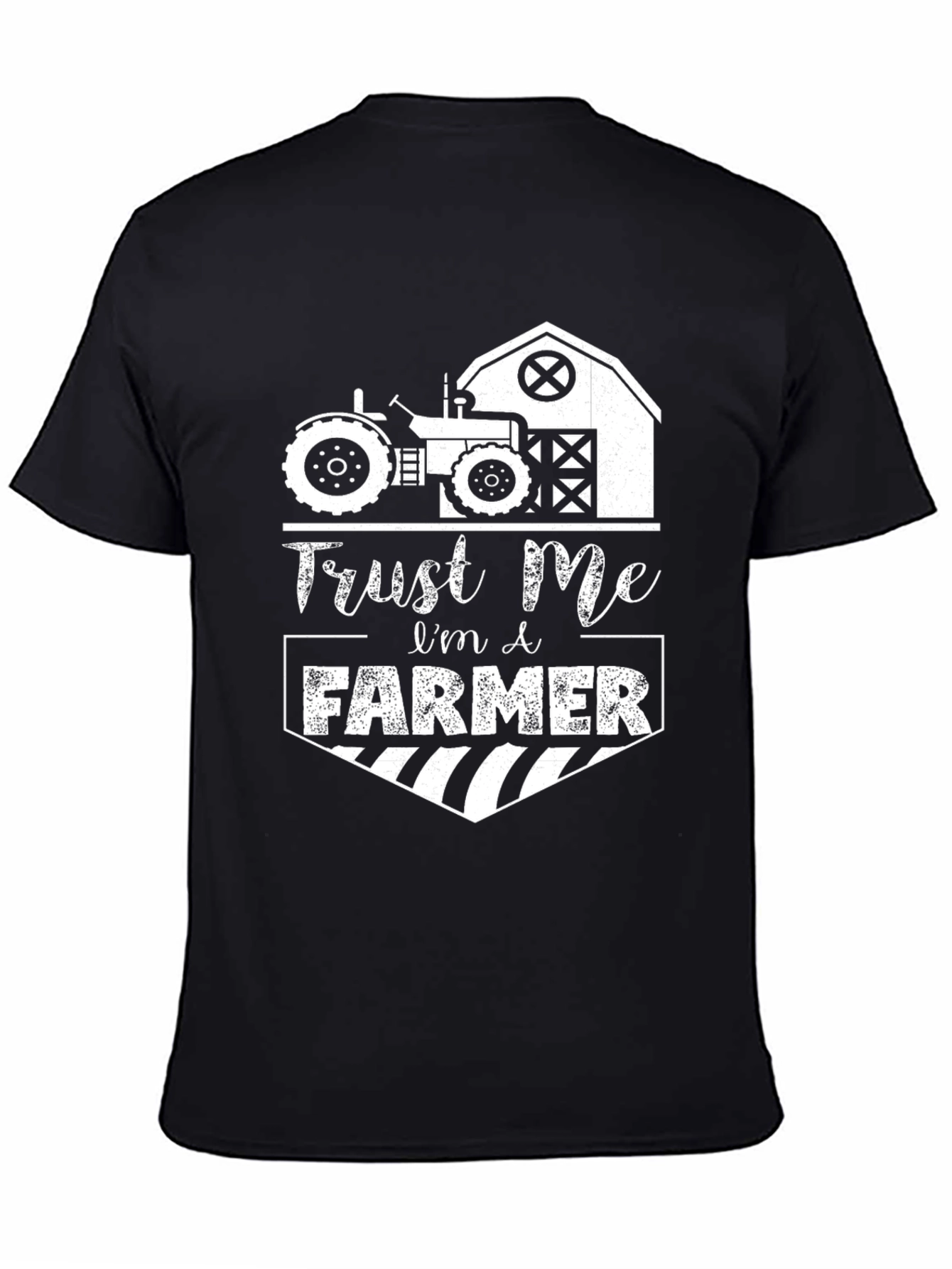 Trust Me Im a Farmer T-Shirt Black Cotton