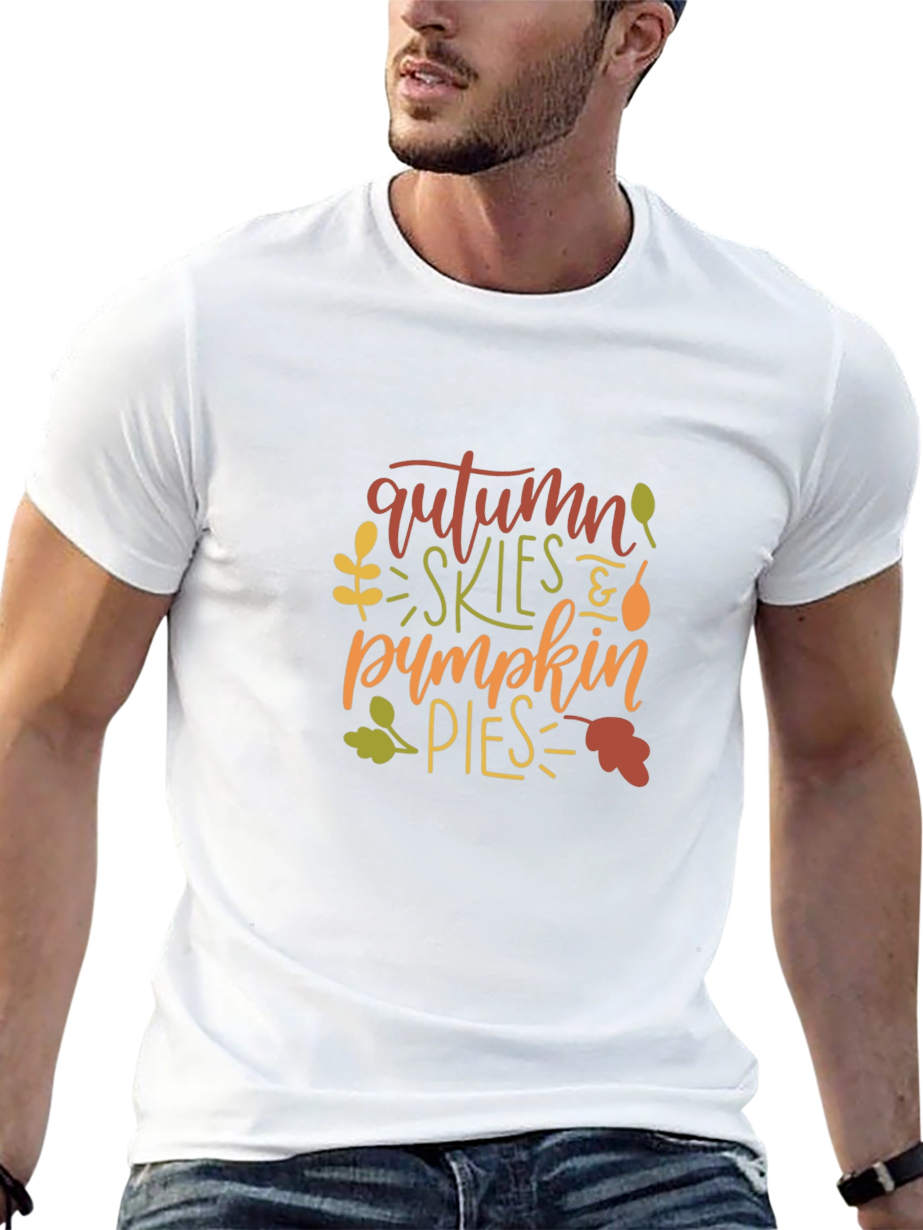 Autumn Skies & Pumpkin Pies Black T-Shirt