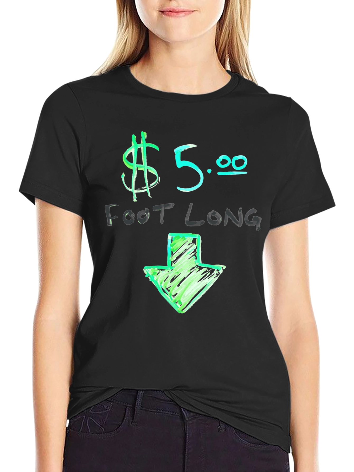 $5 Foot Long Graphic T-Shirt - Casual Wear