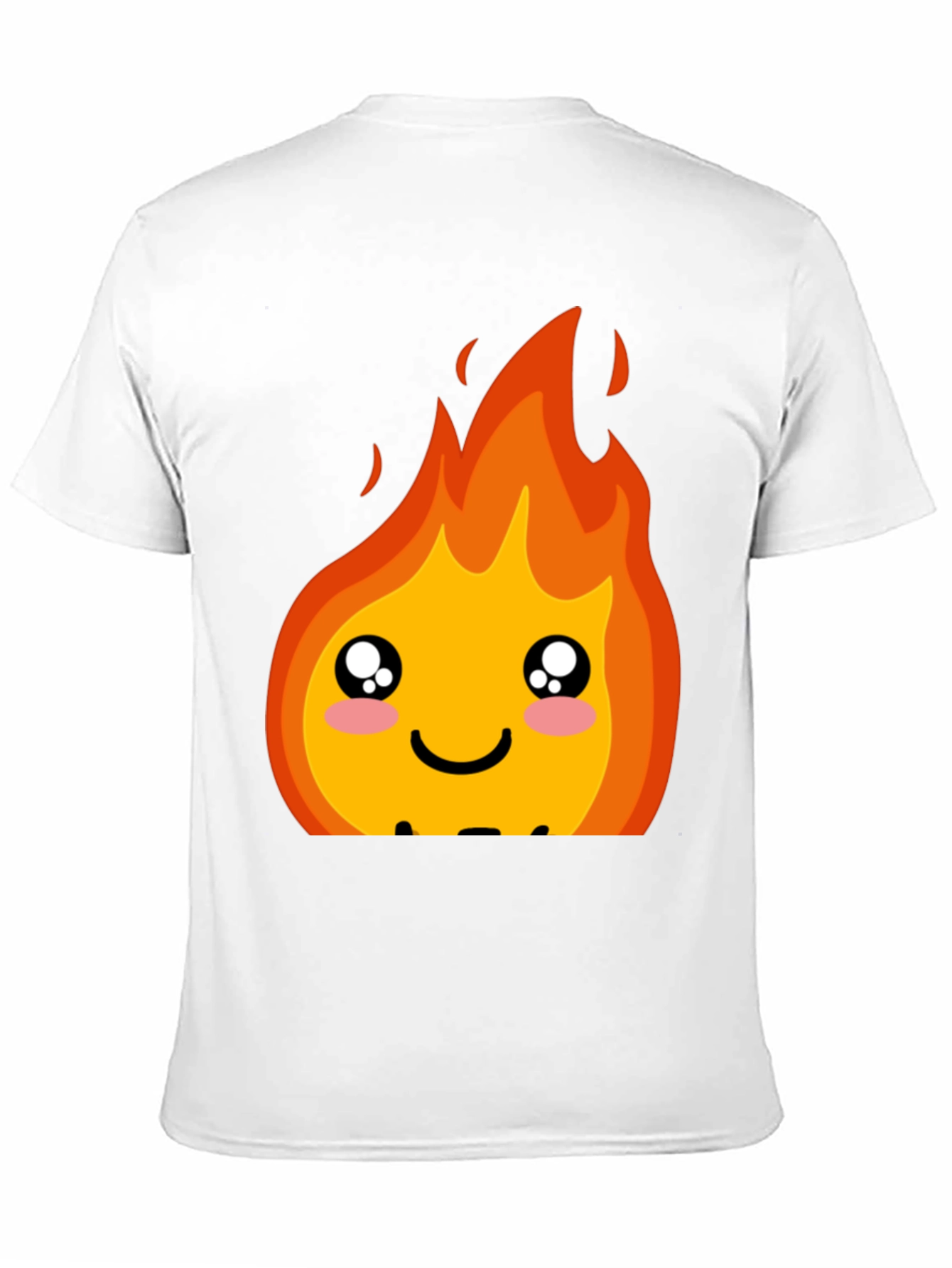 Kawaii Fire Graphic Tee - Cute Cartoon Flame Shirt