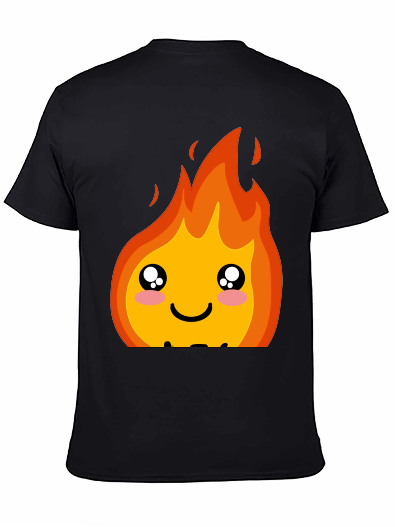 Kawaii Fire Graphic Tee - Cute Cartoon Flame Shirt