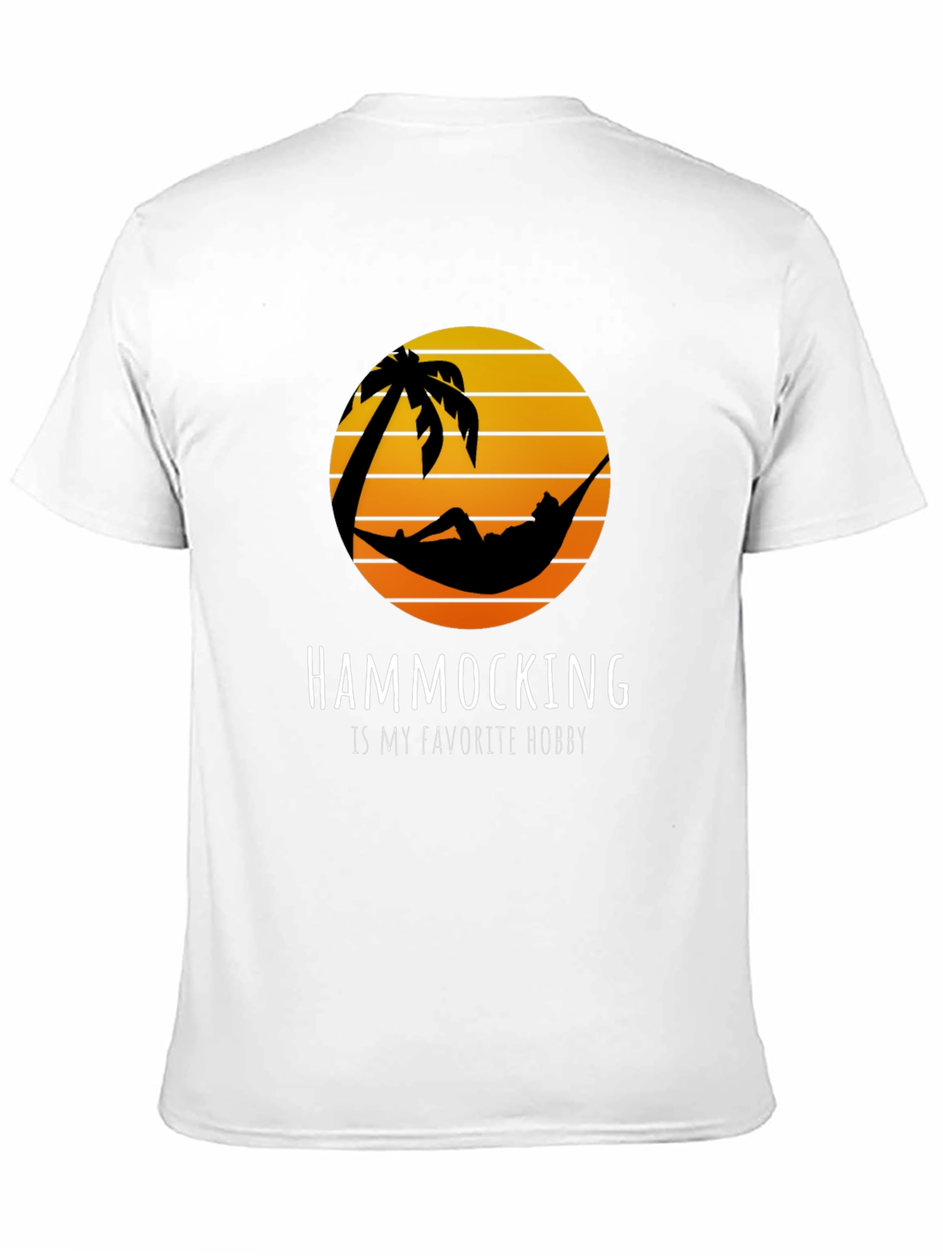 Hammocking Hobby T-Shirt Tropical Palm Tree Sunset Tee