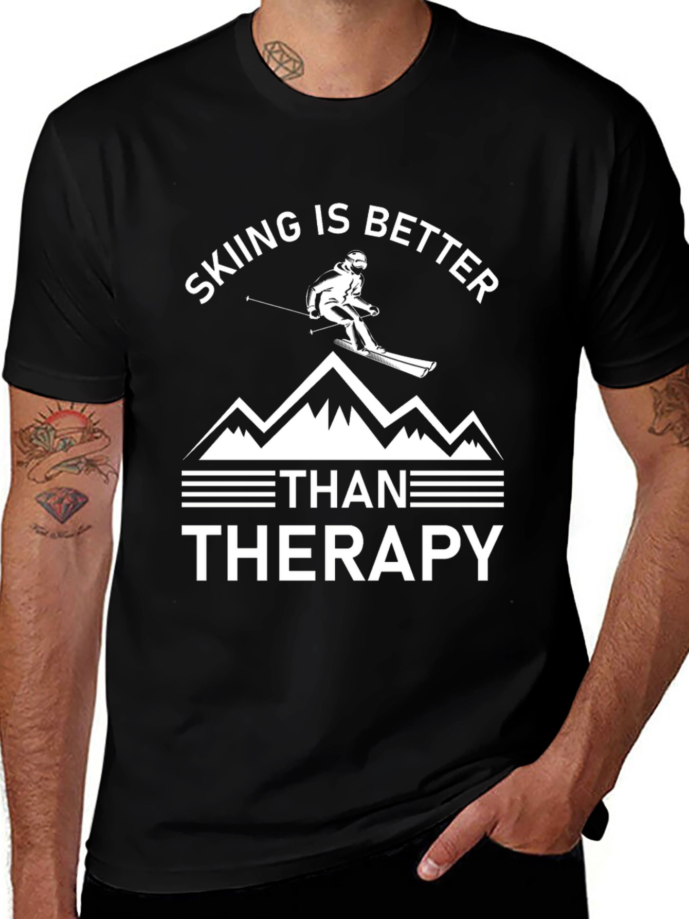 Skiing is Better Than Therapy T-Shirt