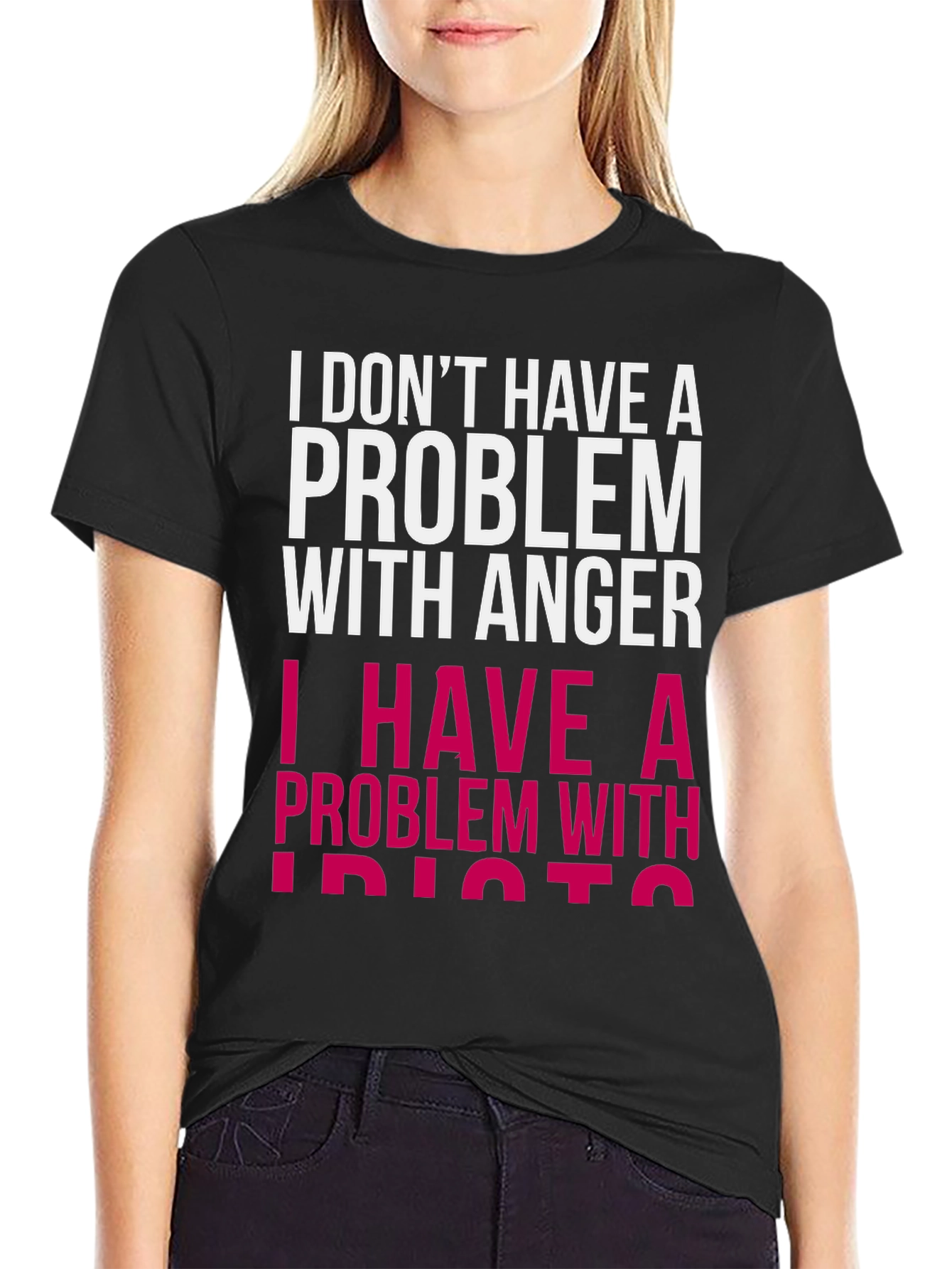 Funny Graphic T-Shirt - Problem with Idiots
