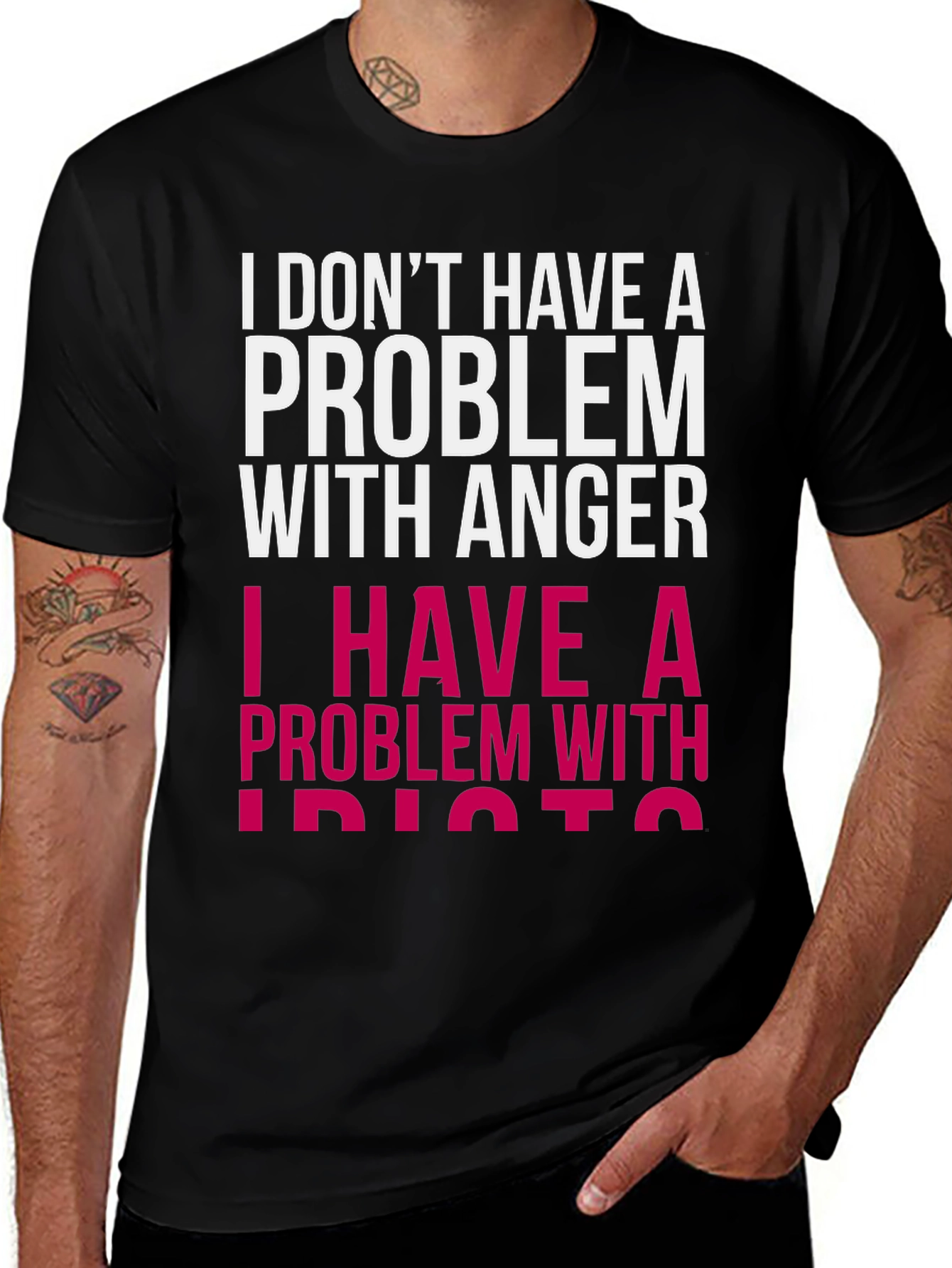 Funny Graphic T-Shirt - Problem with Idiots