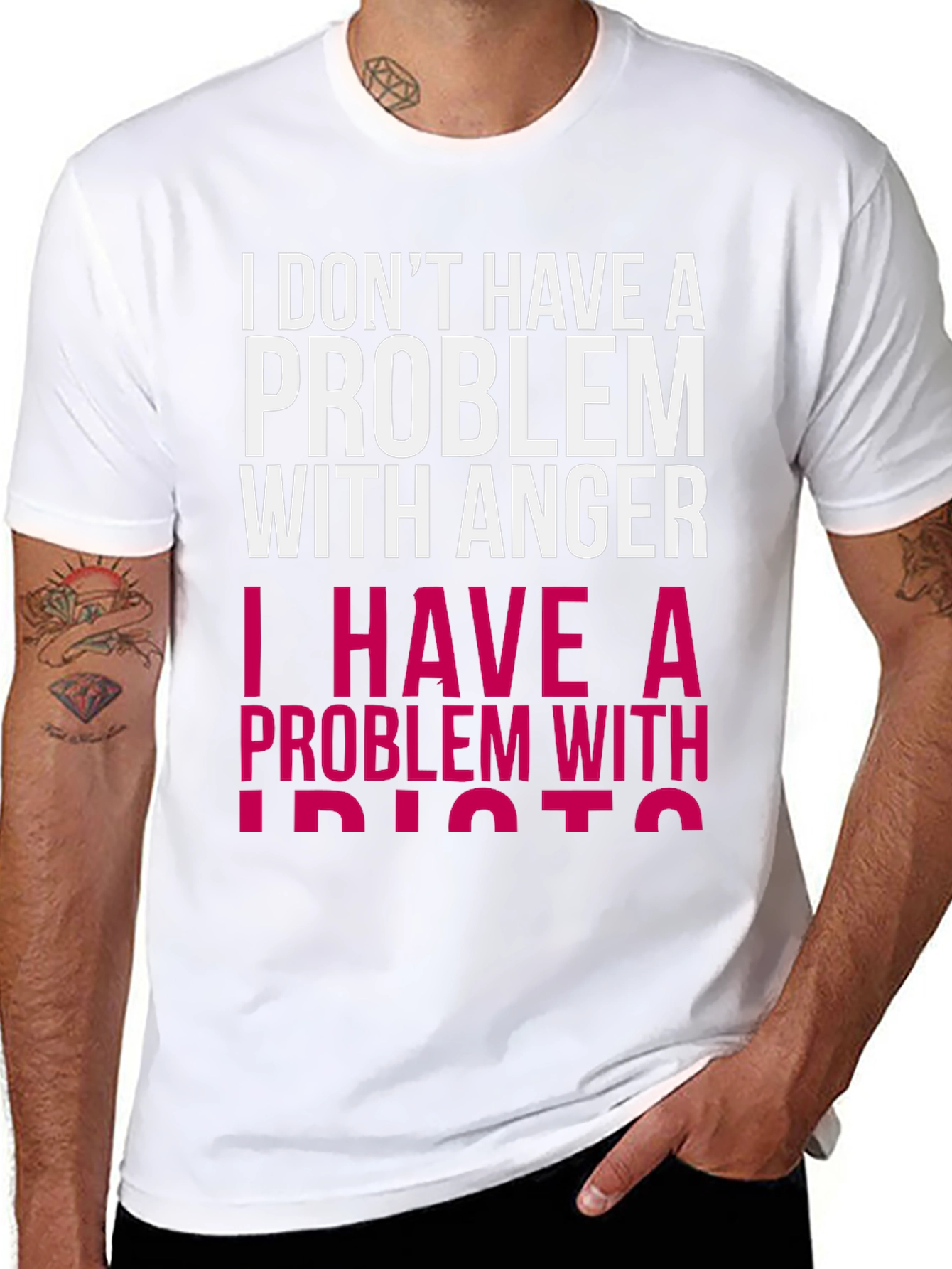 Funny Graphic T-Shirt - Problem with Idiots