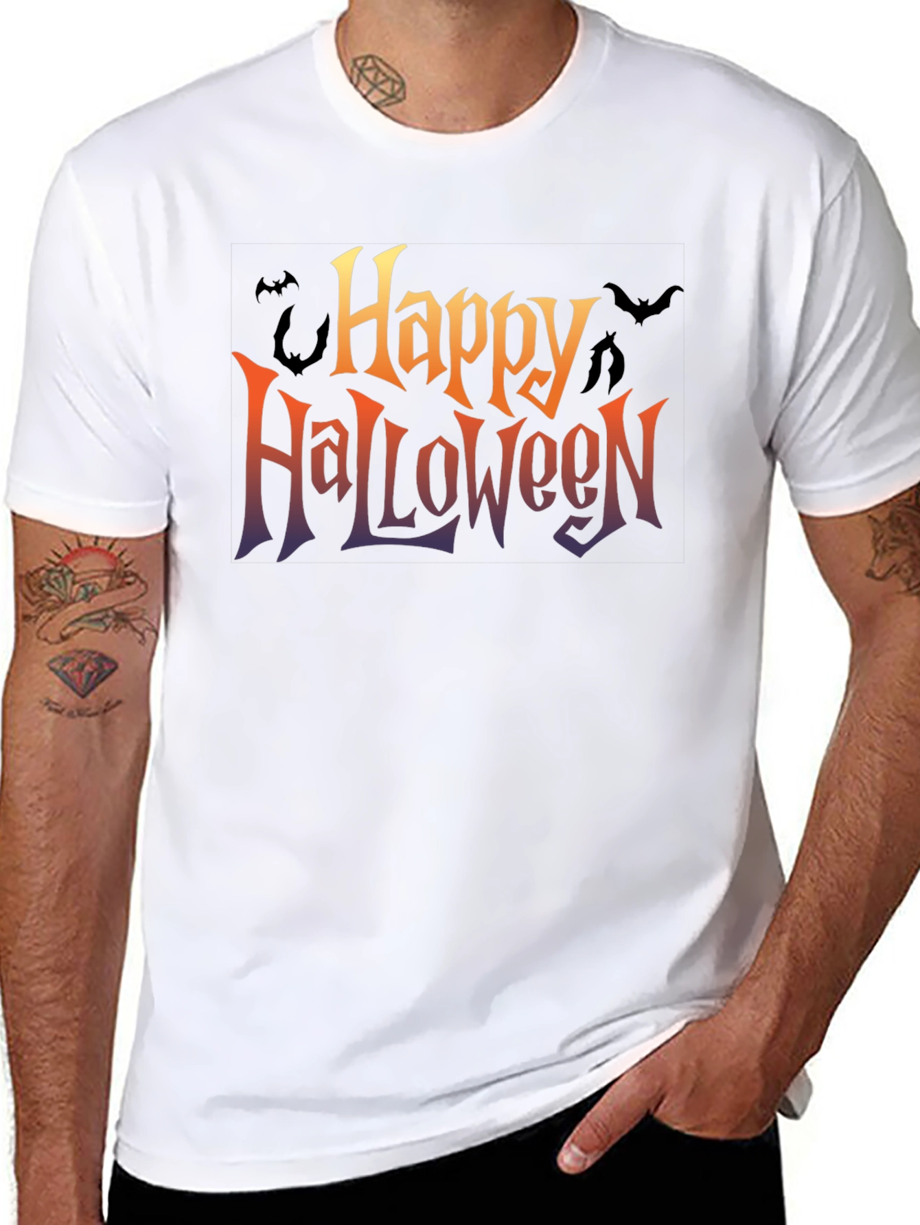 Happy Halloween Graphic Tee - Black